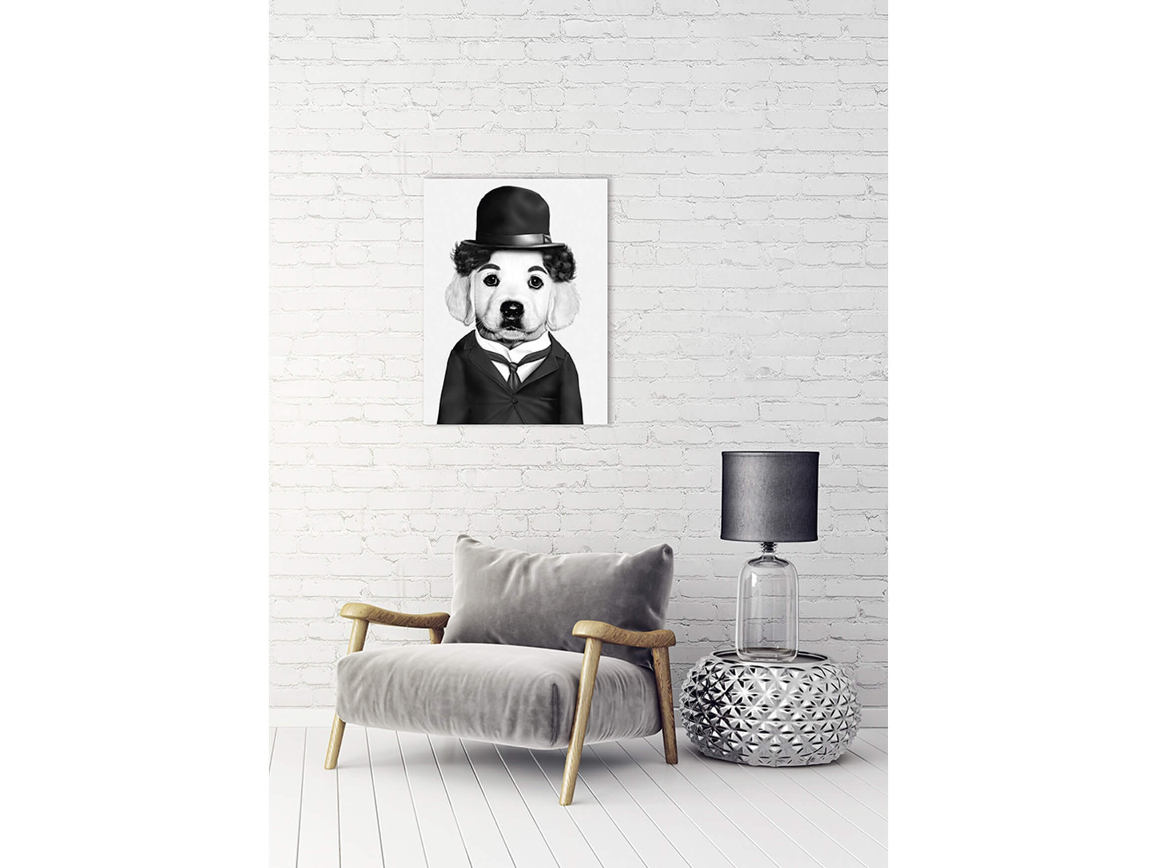 Digitaldruck auf Glas Stummfilm Star image LAND