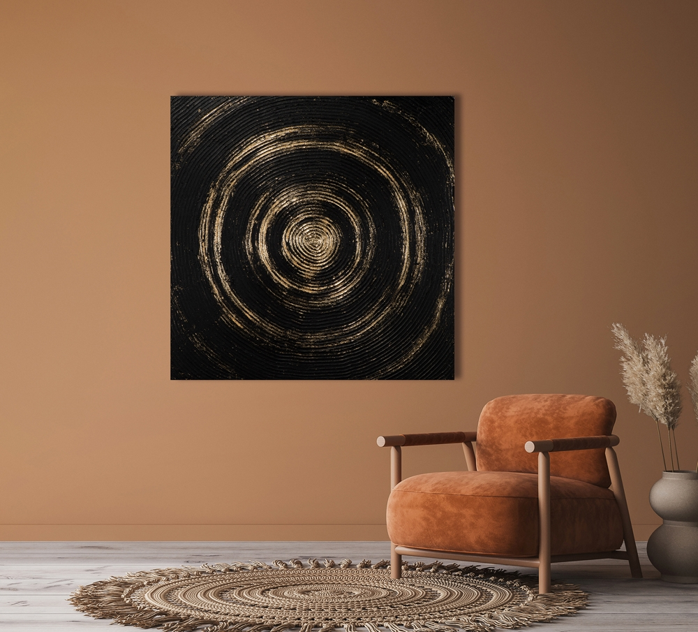 Bild Elegantes Mandala Schwarz-Gold image LAND / Farbe: Schwarz-Gold