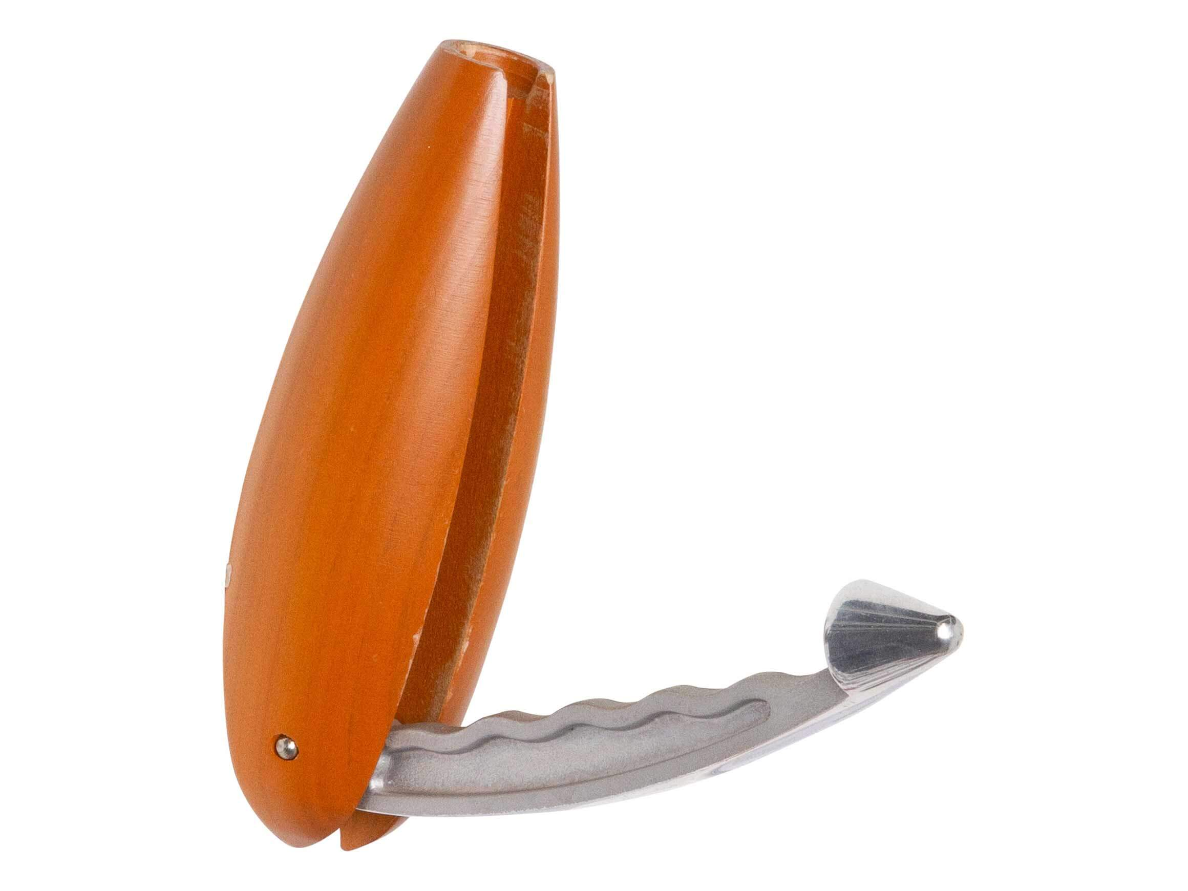 Wandhaken Almond, Kirschbaum, mit Klapphaken Alu Poliert