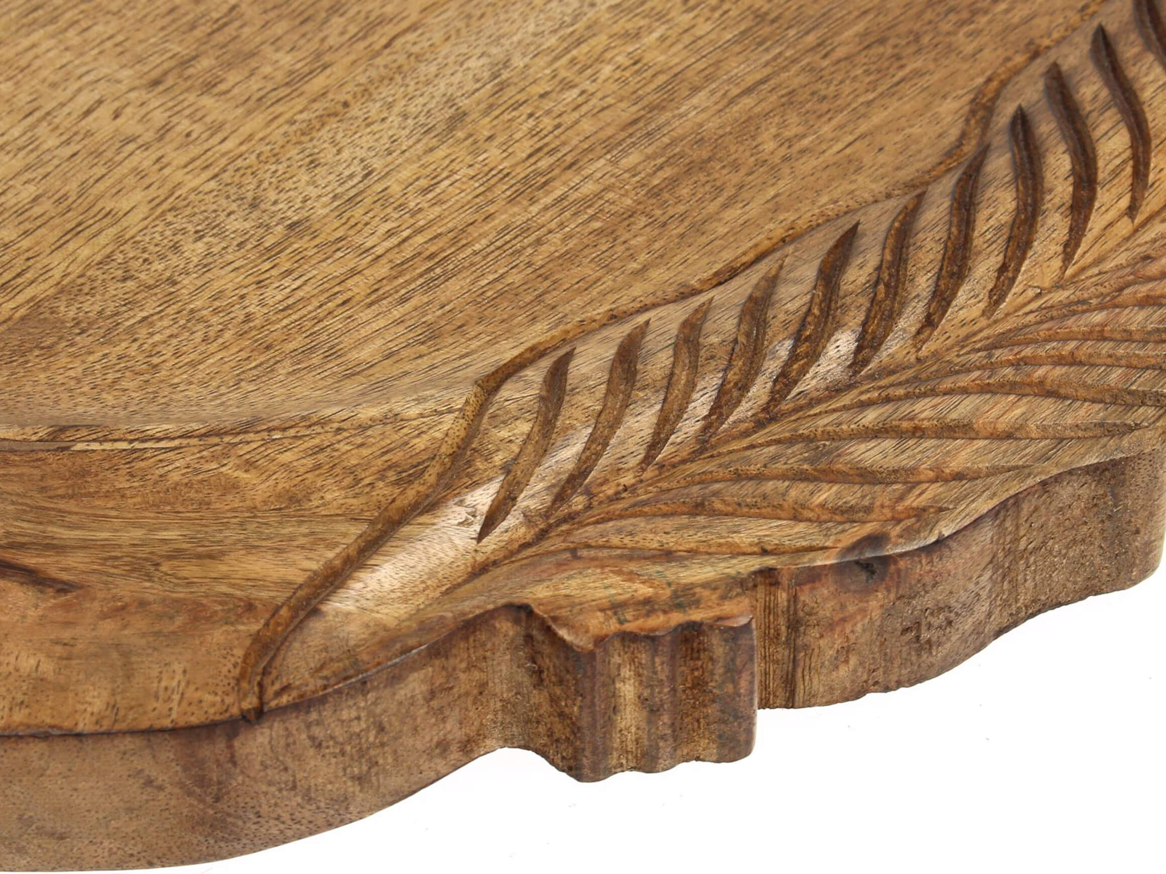 Tablett Feder Mangoholz H: 3 cm Kersten / Farbe: Holzfarbig Mangoholz