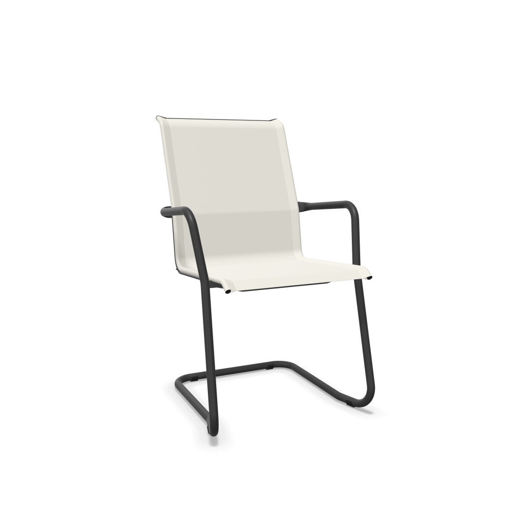 Freischwinger Locarno von Schaffner / Farbe: Weiss / Grösse: 57 x 65 cm