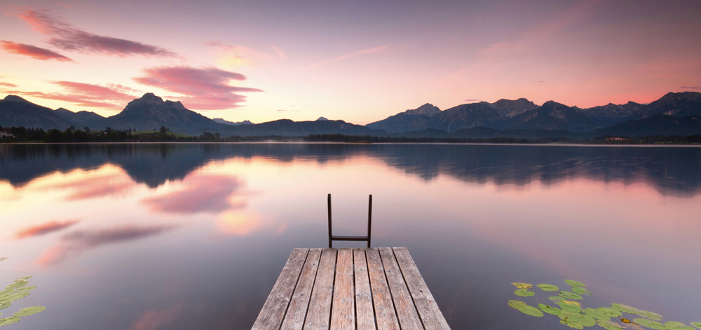 Alubild-Steg in Der Abenddämmerung-image LAND