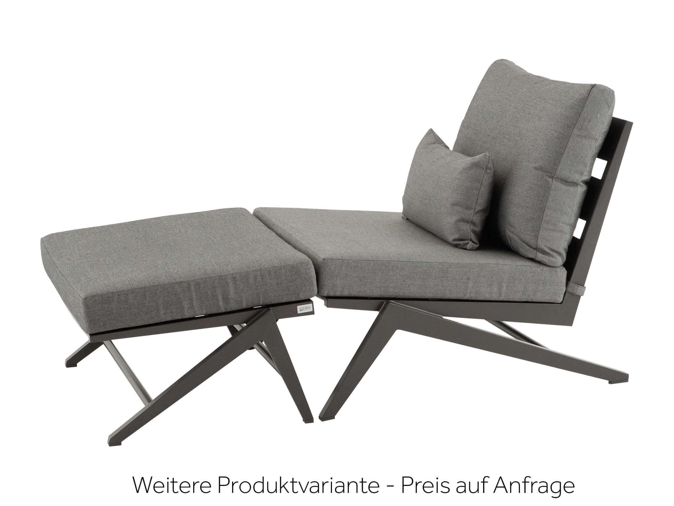 Gartensessel Jackie, Kissen Grau, Aluminiumgestell