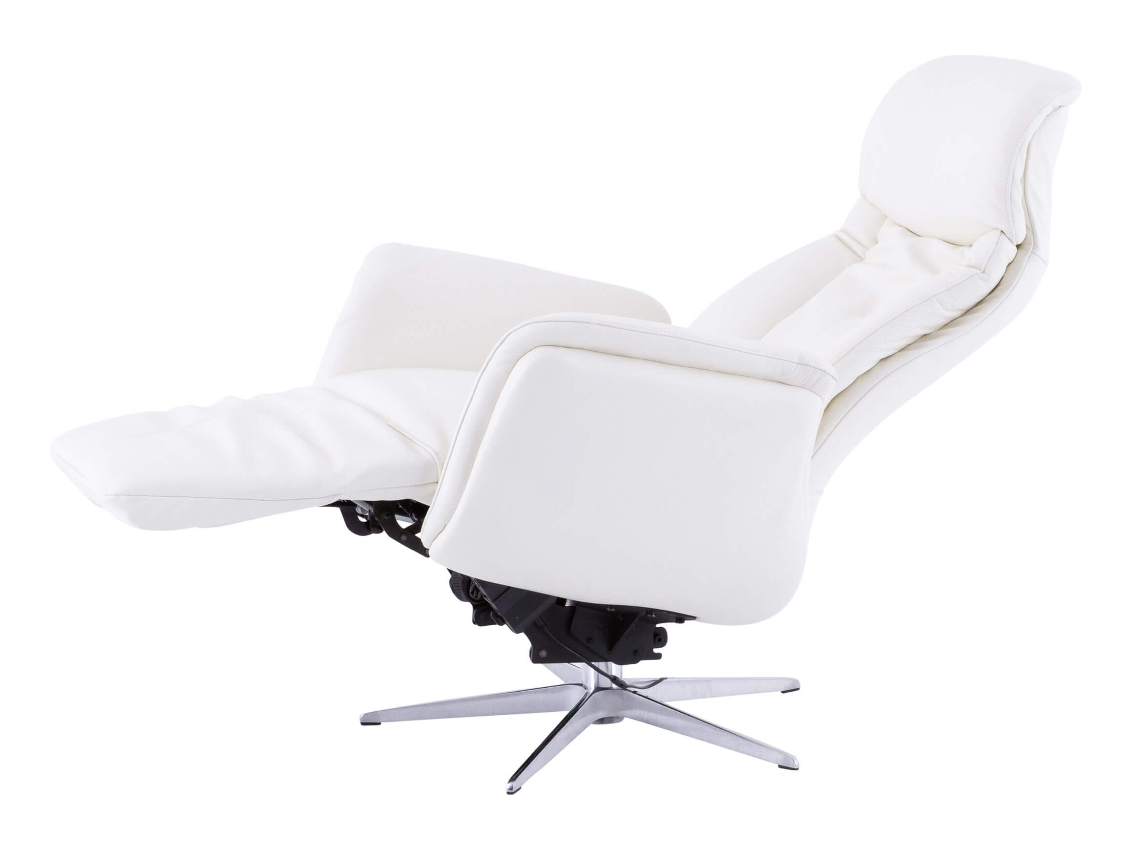 Relaxer Geraldton, Leder Semianilin, Weiss, Sternfuss