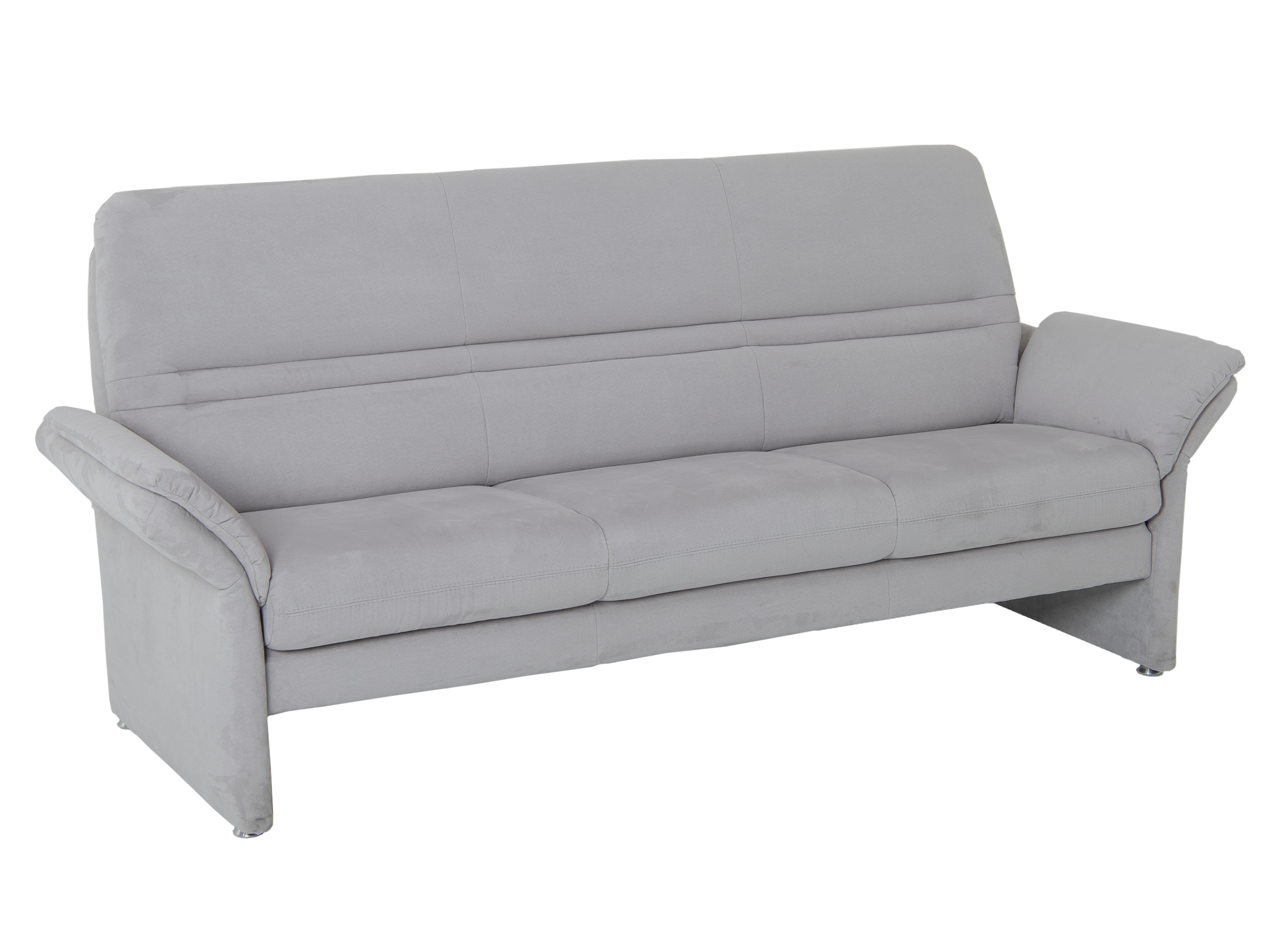 3er Sofa Damaris, Stoff Hellgrau, Metallfuss, b 212 cm