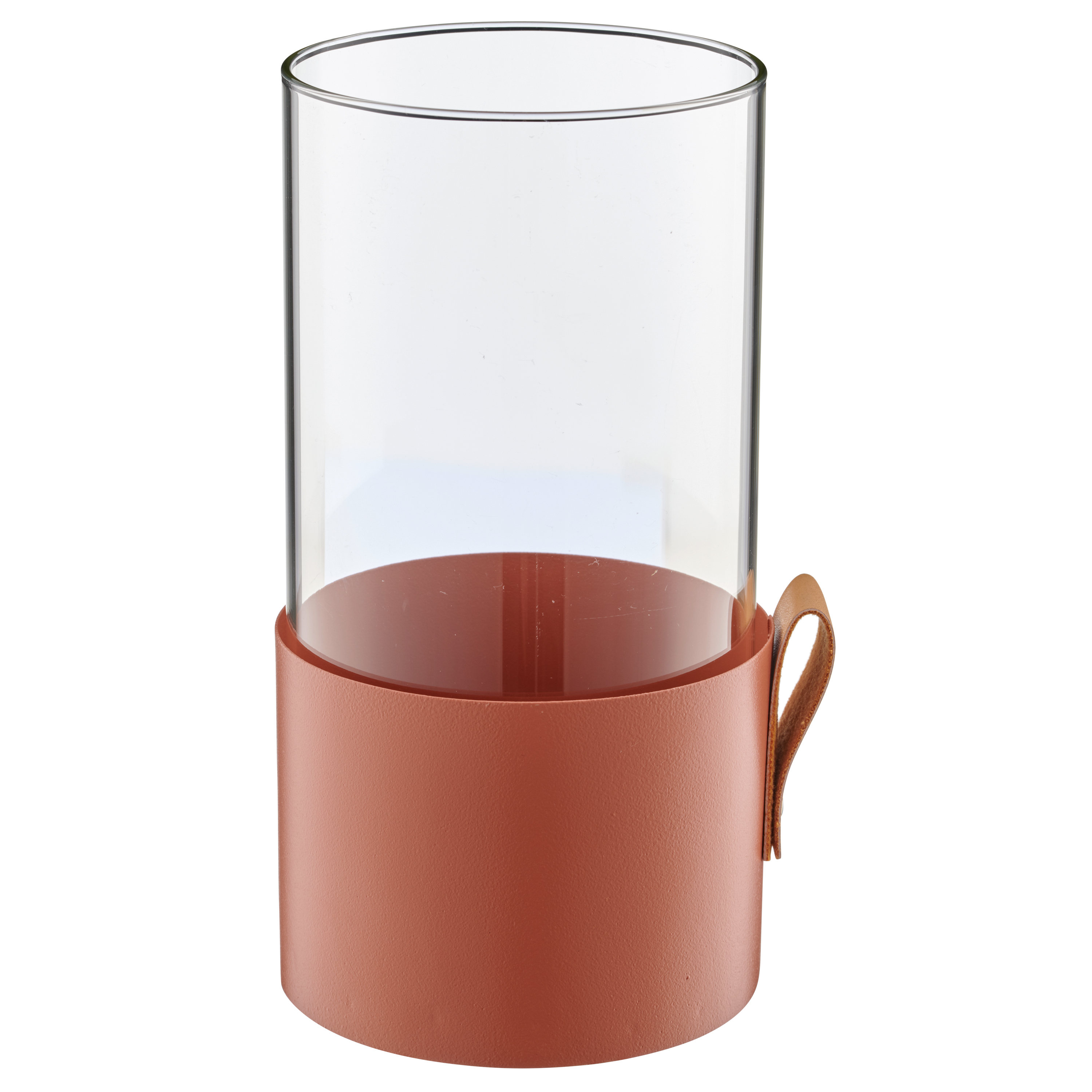 Gasper Windlicht Mit Lederhenkel, Amber  | Schubiger Möbel