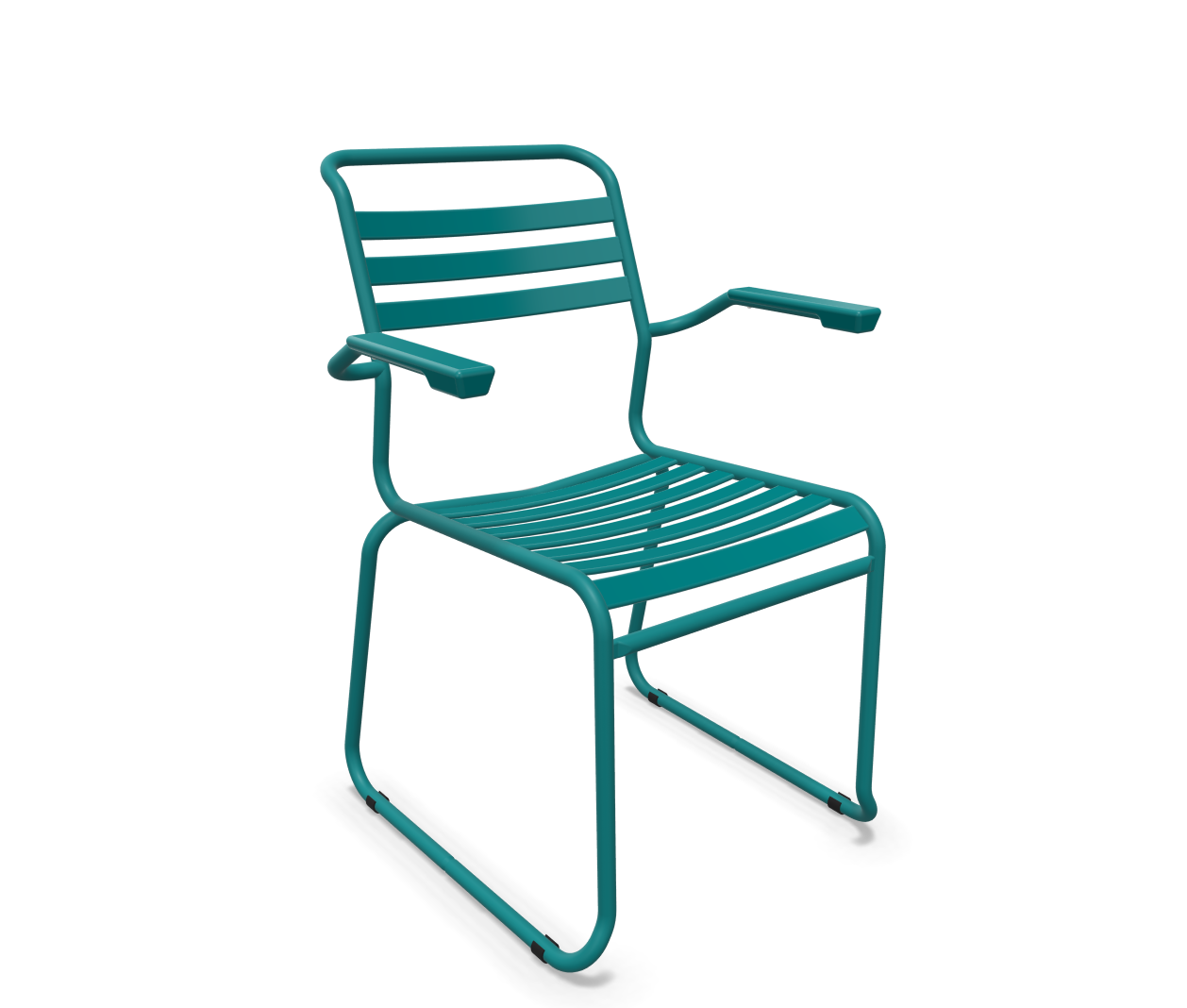 Schaffner Kufen-Lättli-Stuhl Säntis mit Lehne Blau | Schubiger Möbel