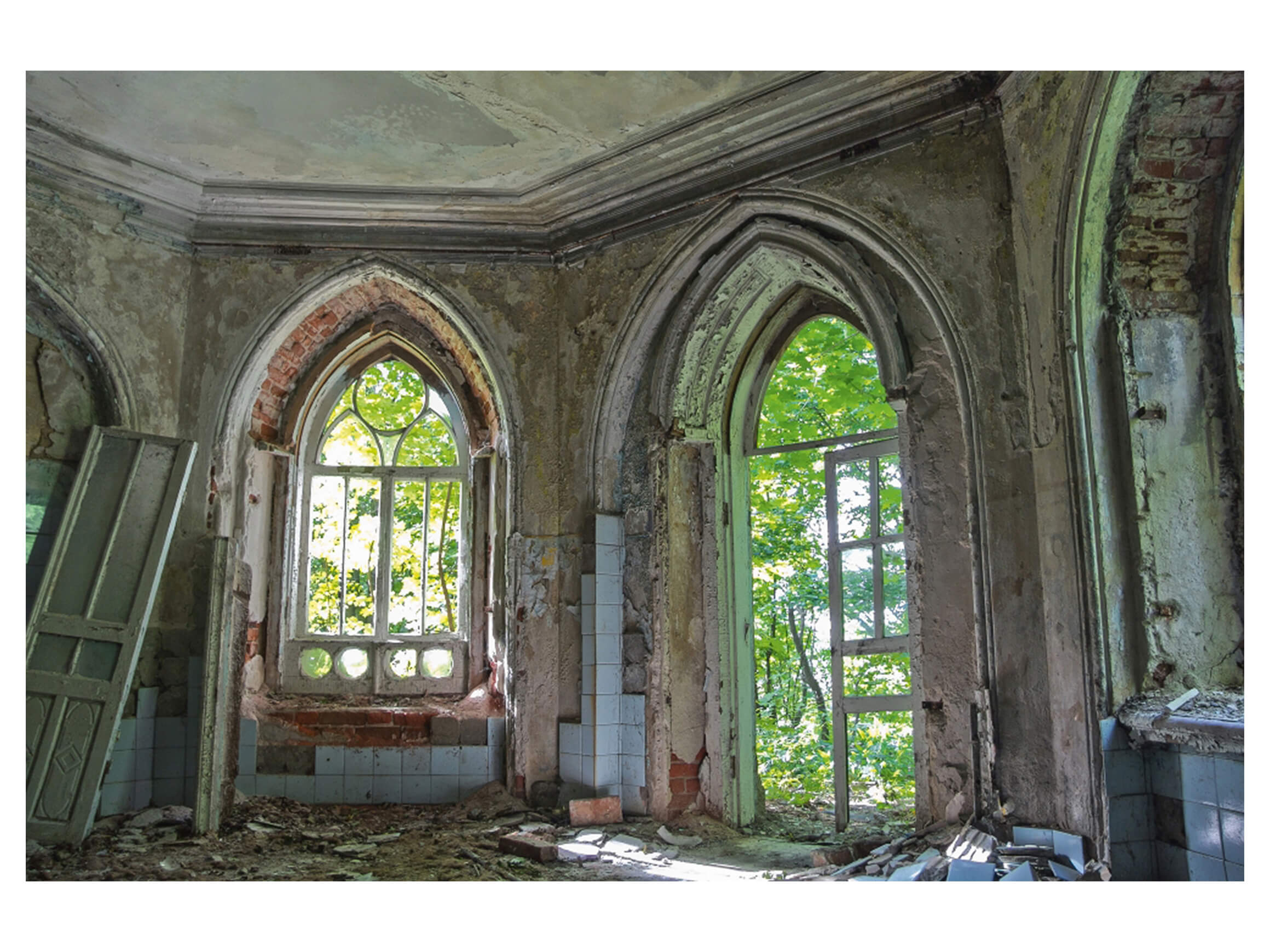 Digitaldruck auf Acrylglas Lost Place Salon image LAND / Grösse: 120 x 80 cm