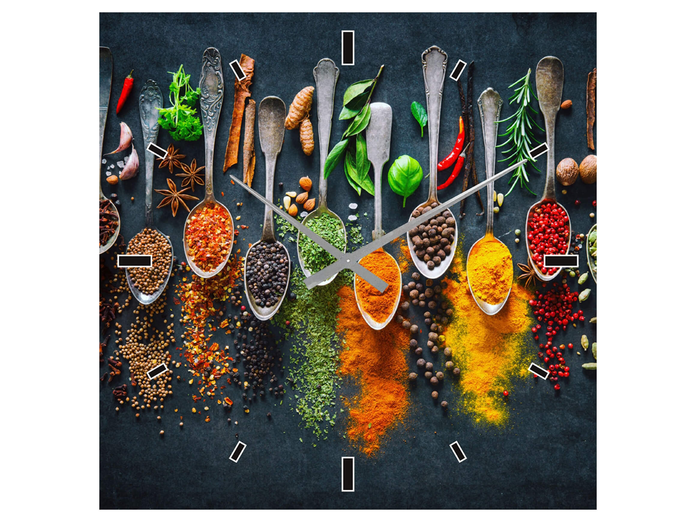 Glas-Wanduhr Gewürze image LAND