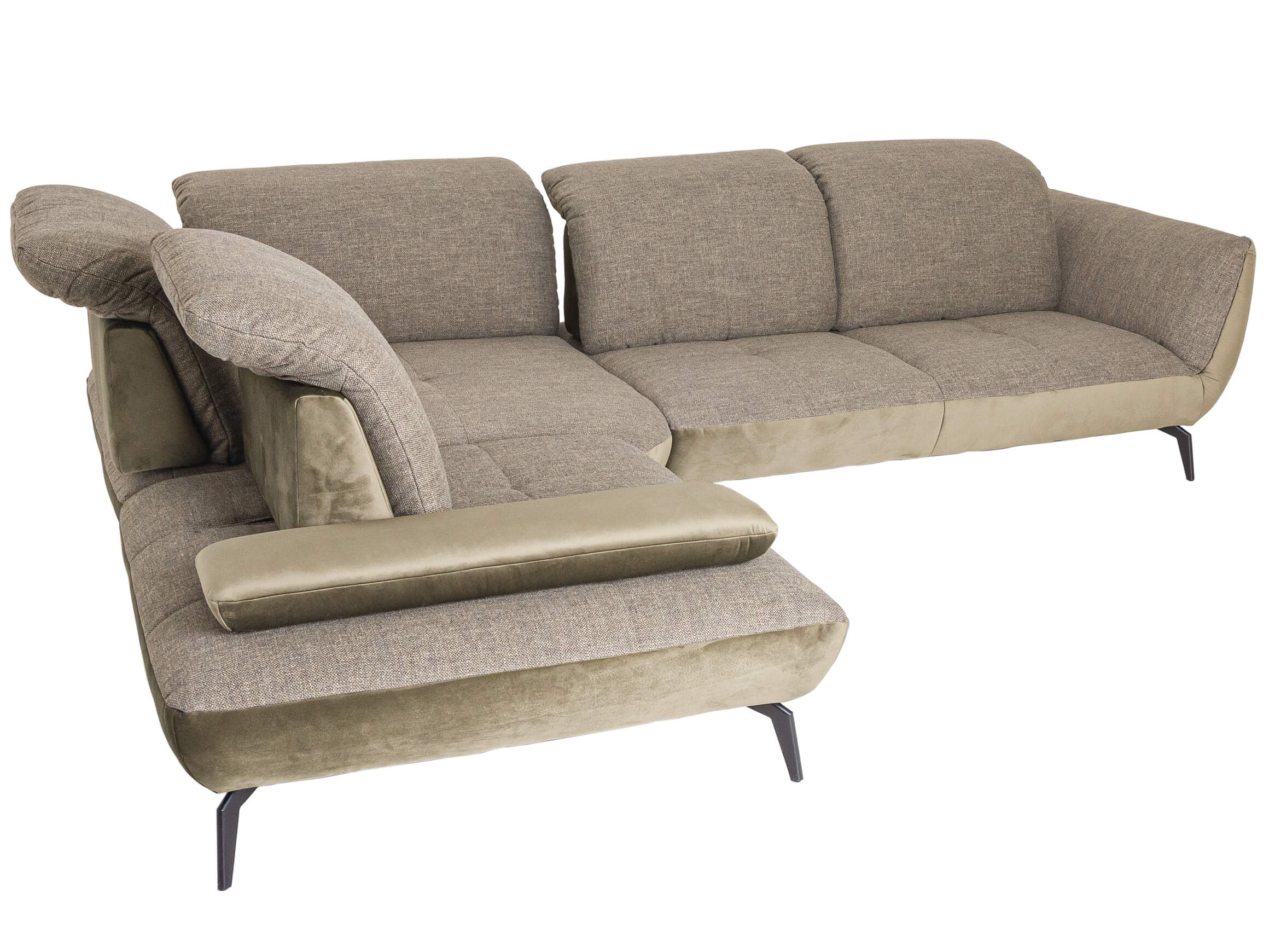 Ecksofa Nebraska Steinpol / Farbe: Khaki Olive