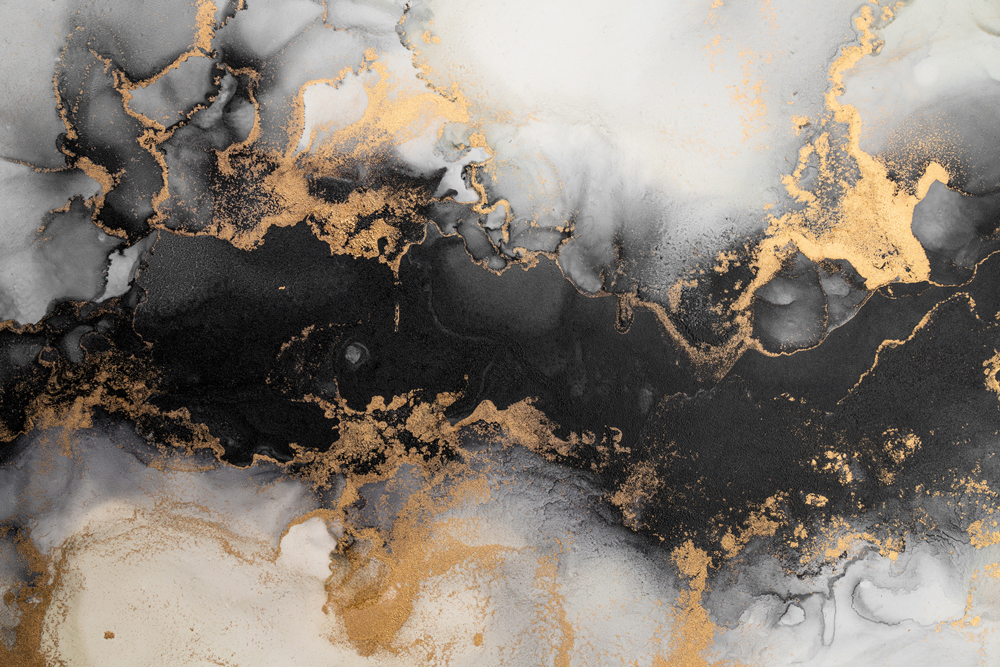 Acrylglasbild-Gold Umspielt Schwarz-image LAND