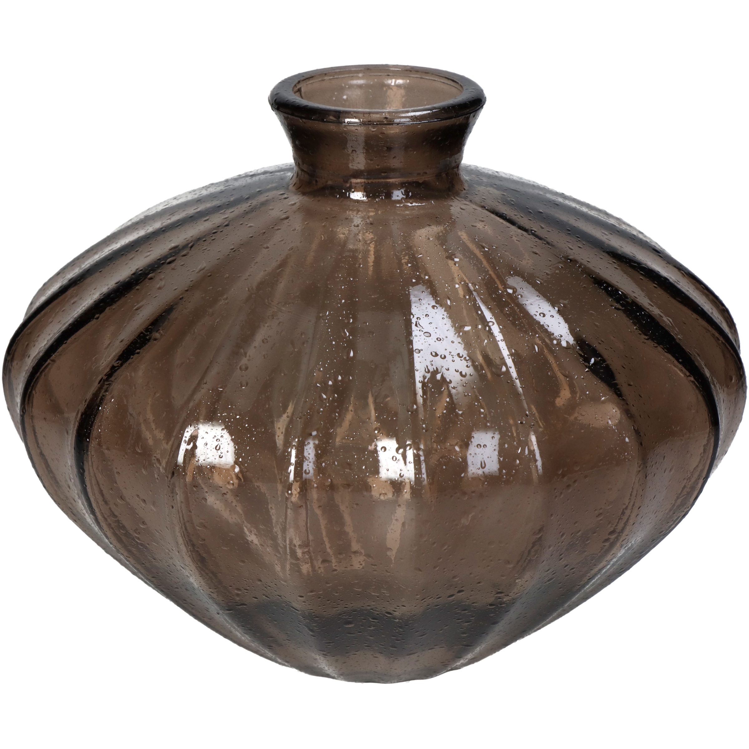 Vase Glas, Braun H: 14 cm Kersten