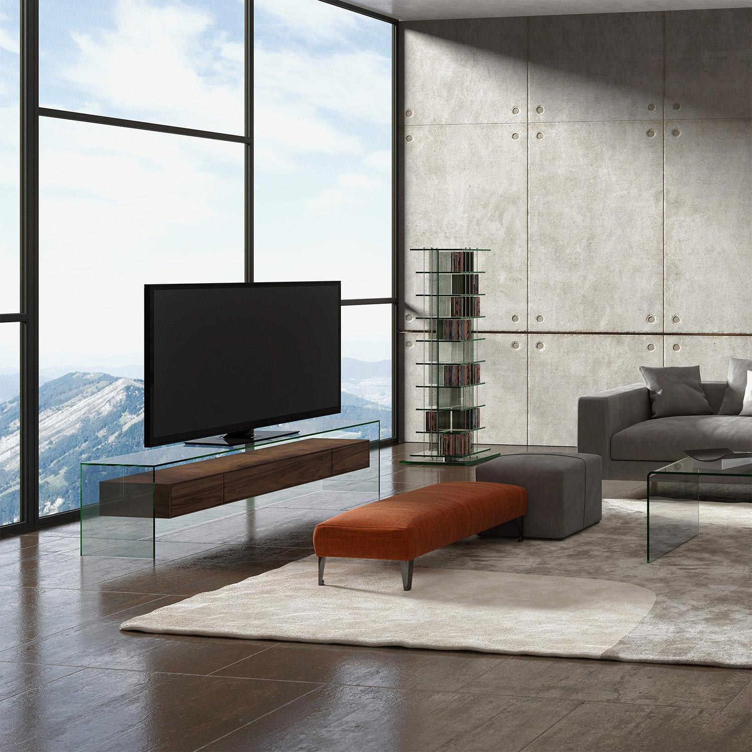 TV-Möbel Flo Dreieck / Farbe: optiwhite