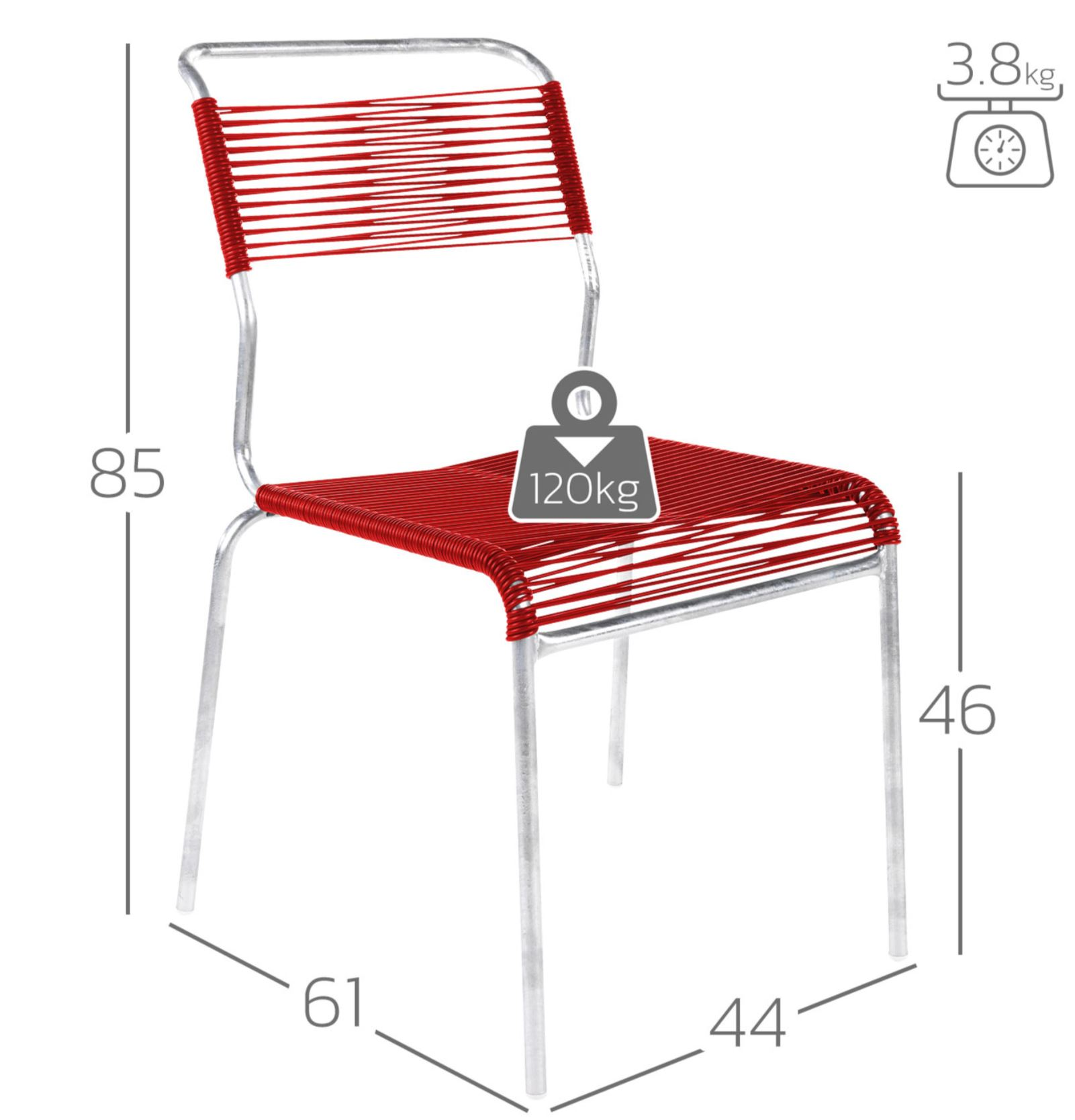 Spaghetti-Stuhl Säntis Schaffner / Farbe: Orange