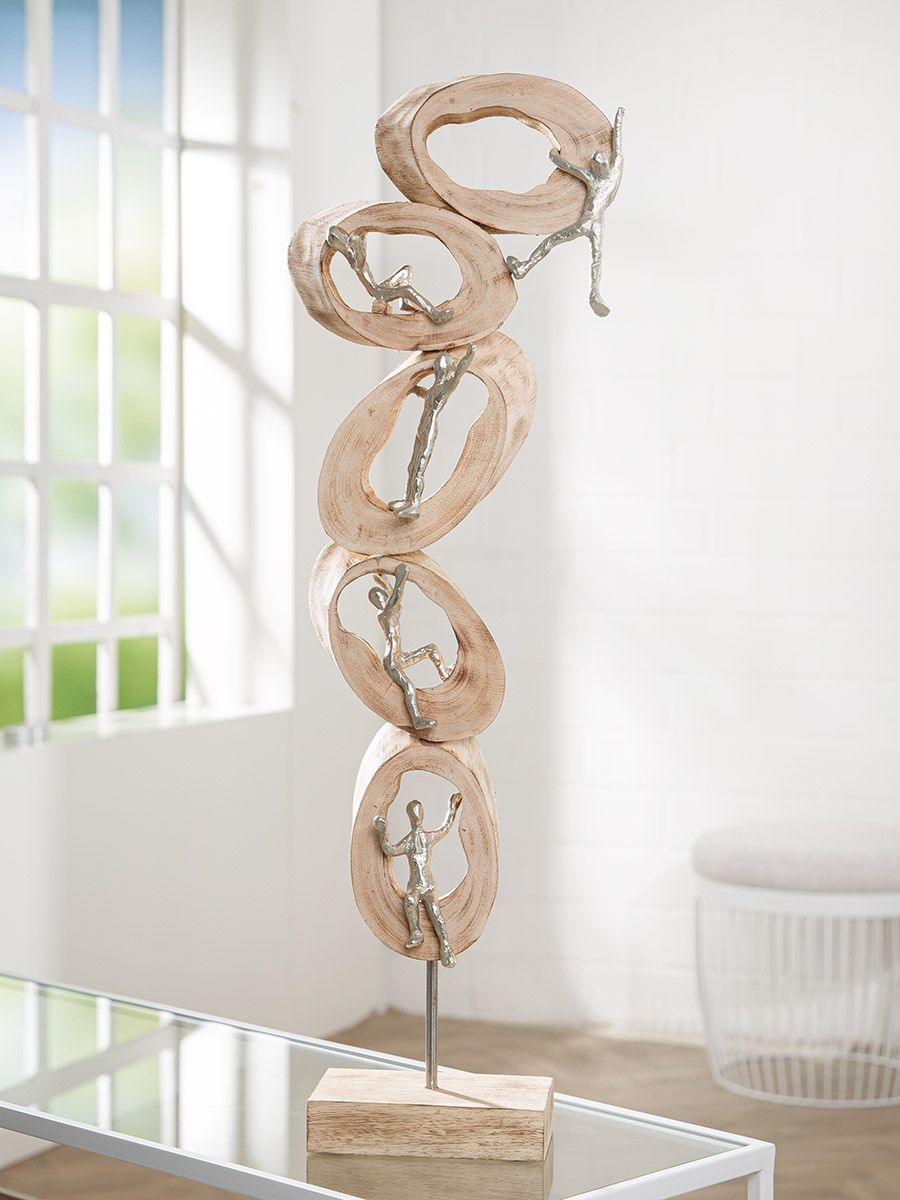 Figur Climb, Mangoholz, Natur H: 77 cm Gilde