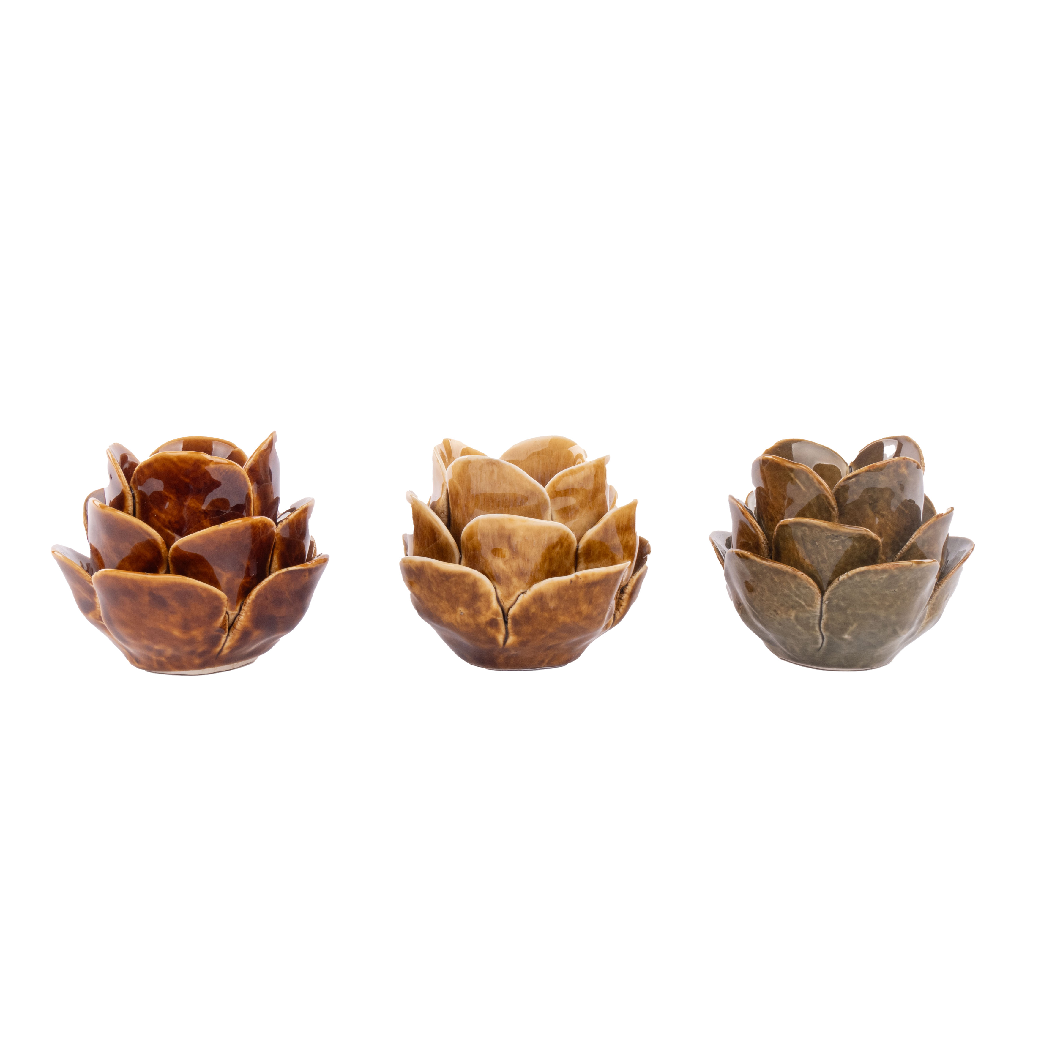 Céramique, 3 couleurs assorties H : 6 cm