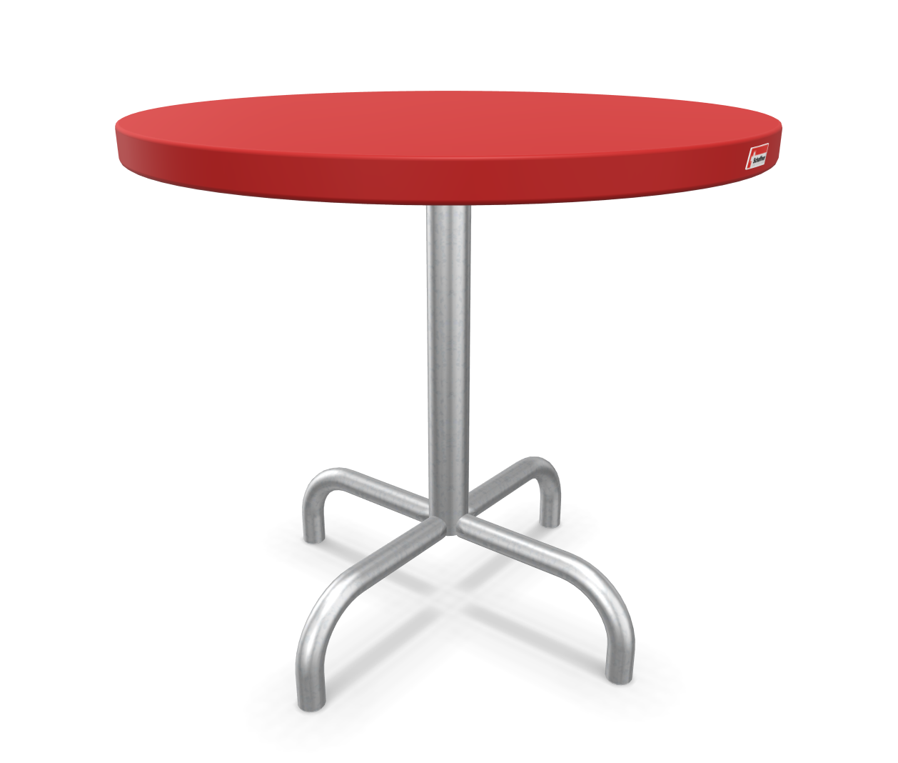 Säntis round hot-dip galvanised metal side table from Schaffner / Colour: Red / Size: x cm