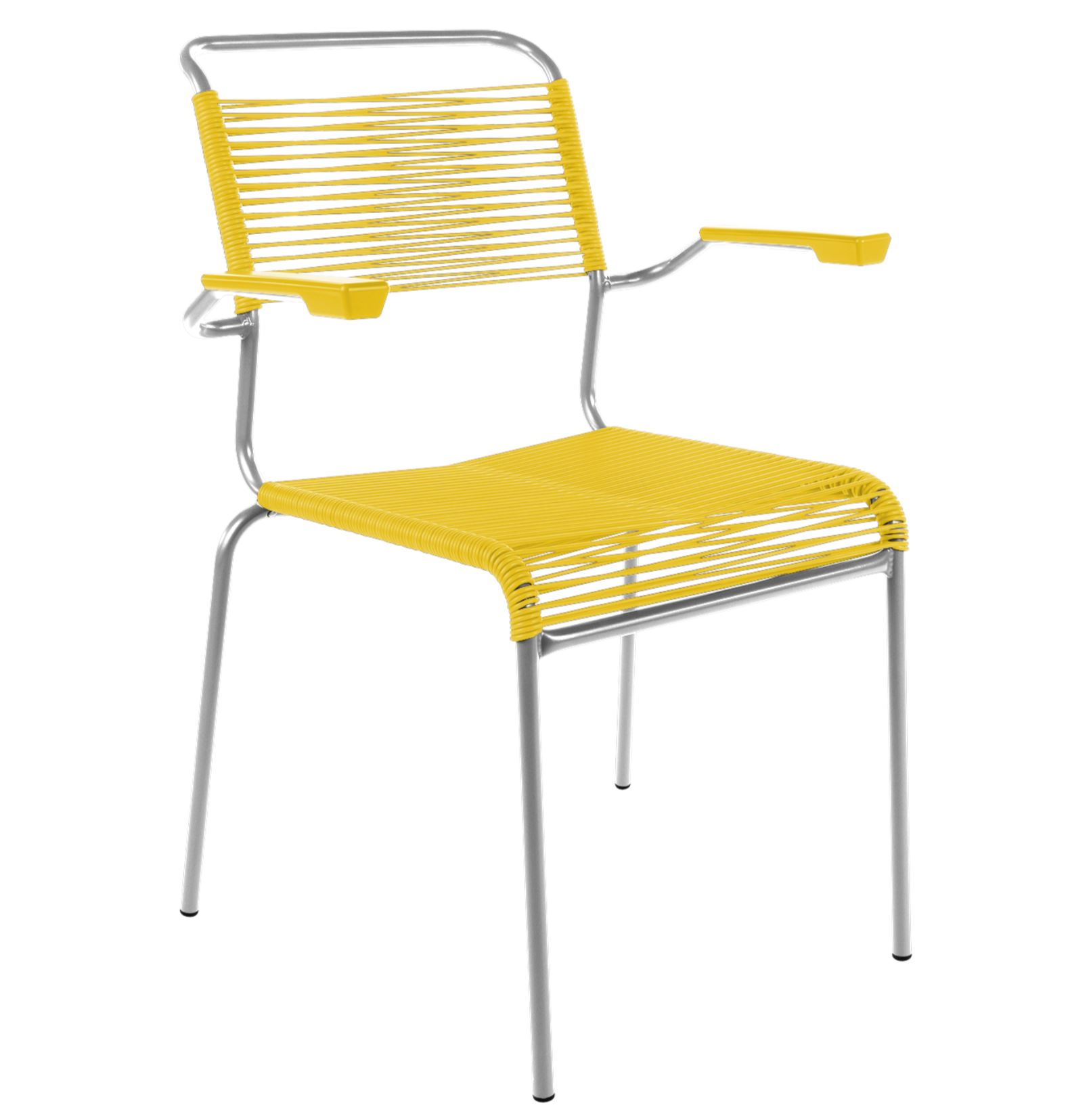 SpaghettiStuhl Säntis mit Armlehnen Schaffner / Farbe Gelb