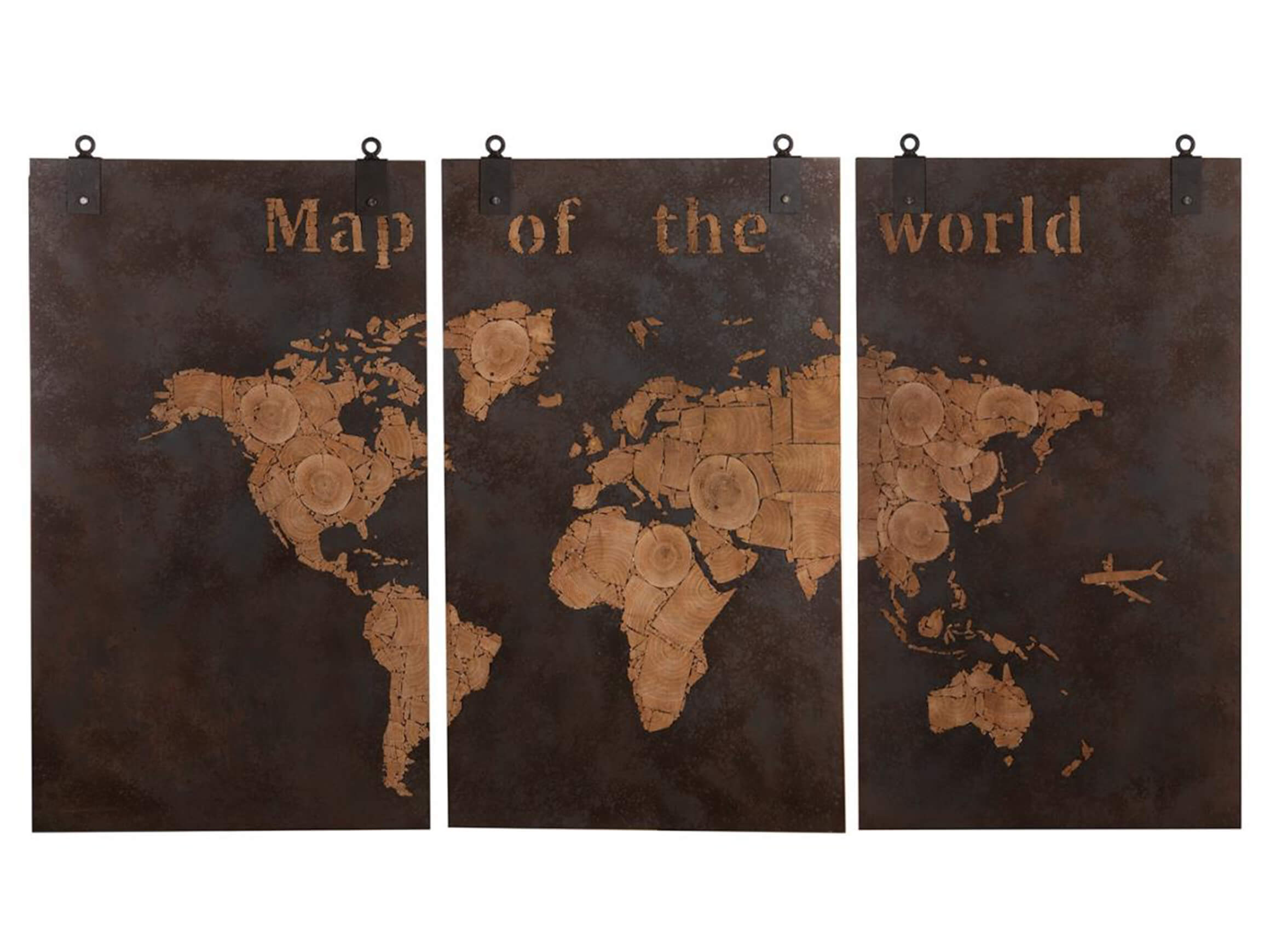 Wandschmuck Weltkarte Rustik H: 121 cm Dijk