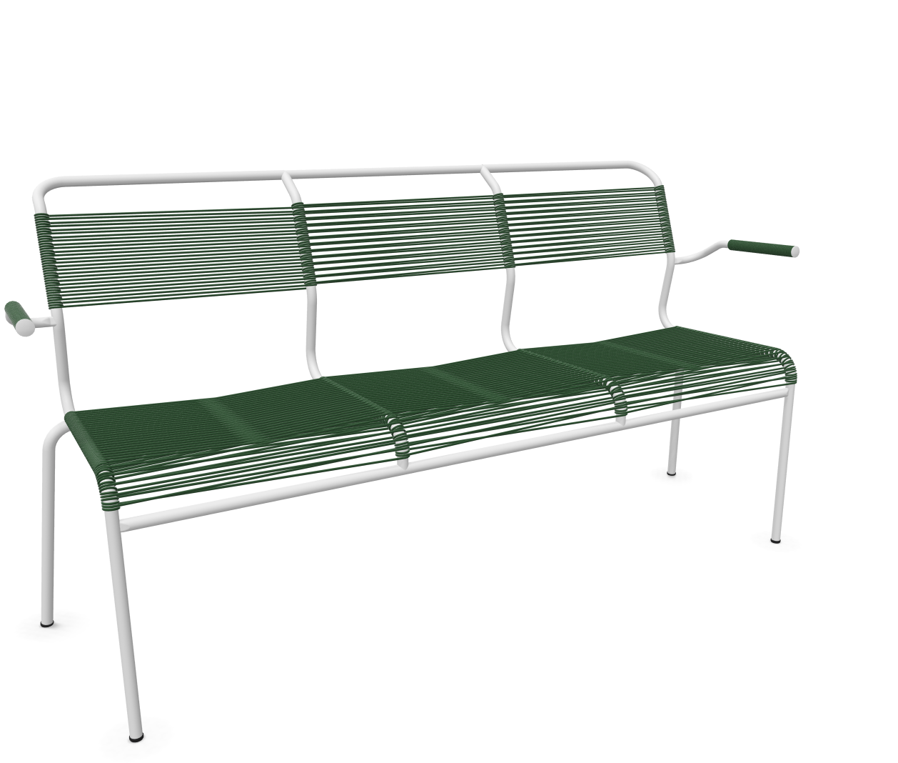 Schaffner Spaghetti-3er-Bank Säntis mit Lehne Grün | Schubiger Möbel