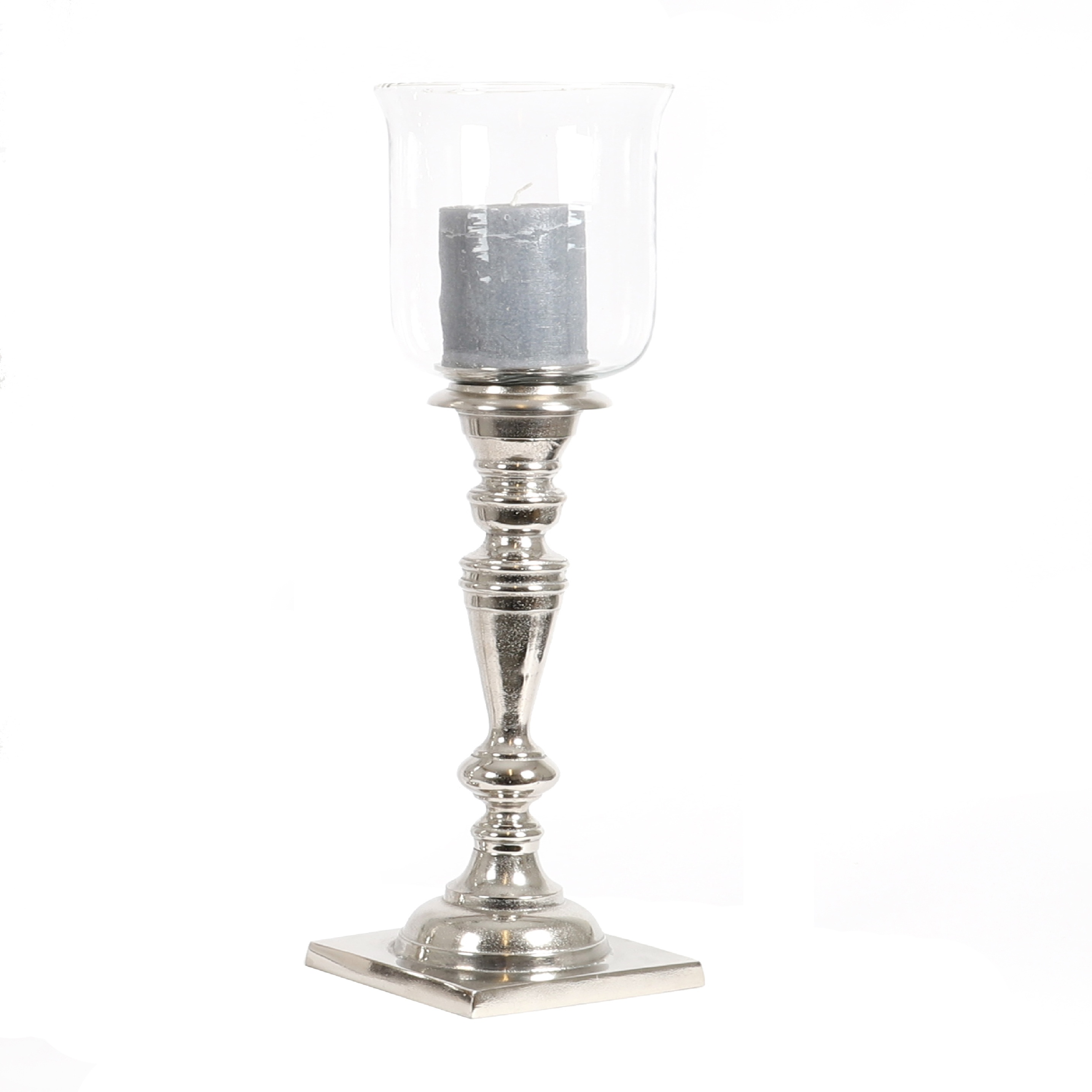 Decofinder Kerzenständer Bodenleuchter mit Glas, Aluguss  | Schubiger Möbel