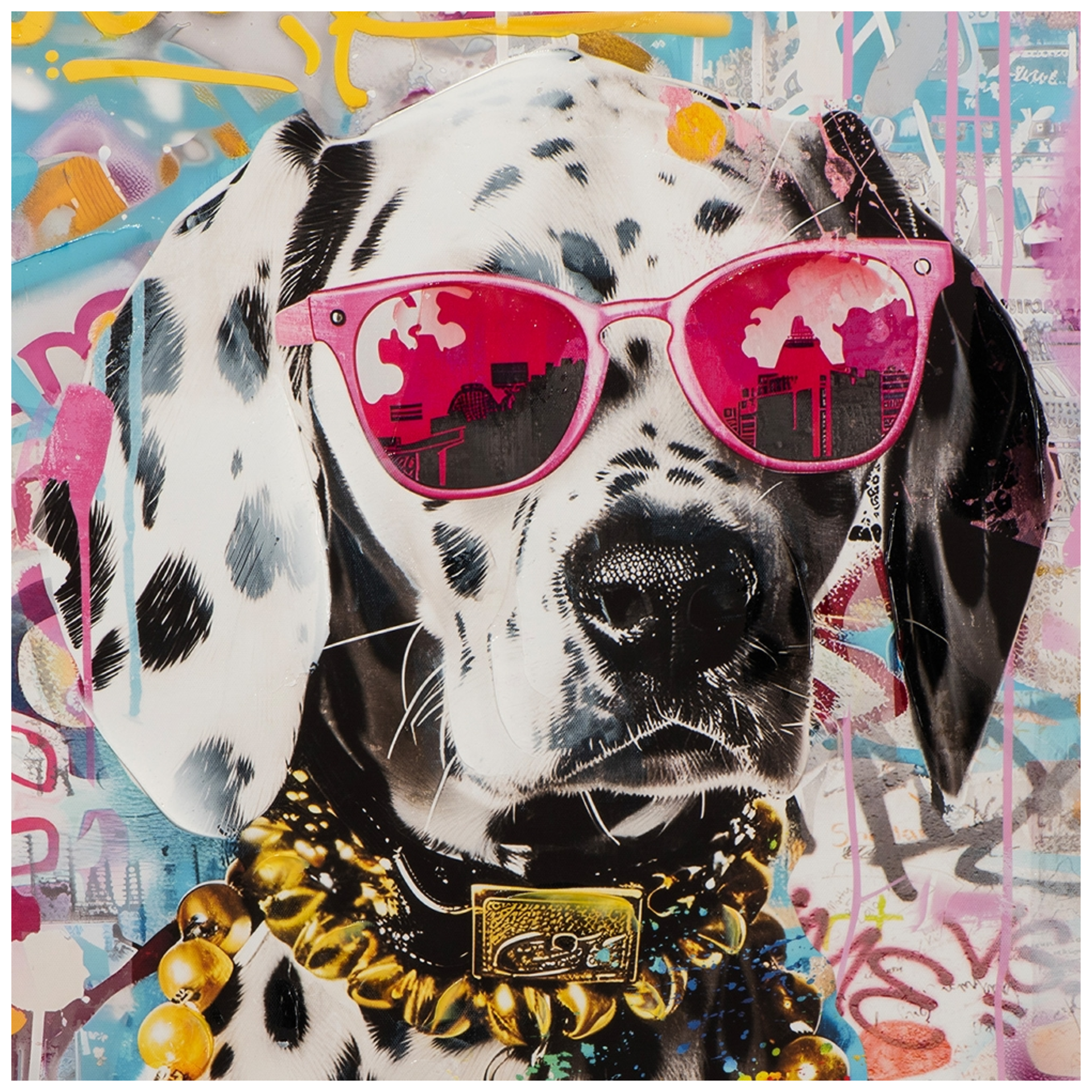 Bild Make Your Life Pink Dalmatian! image LAND / Grösse: 80 x 80 cm Bild Make Your Life Pink Dalmatian! image LAND / Grösse: 80 x 80 cm