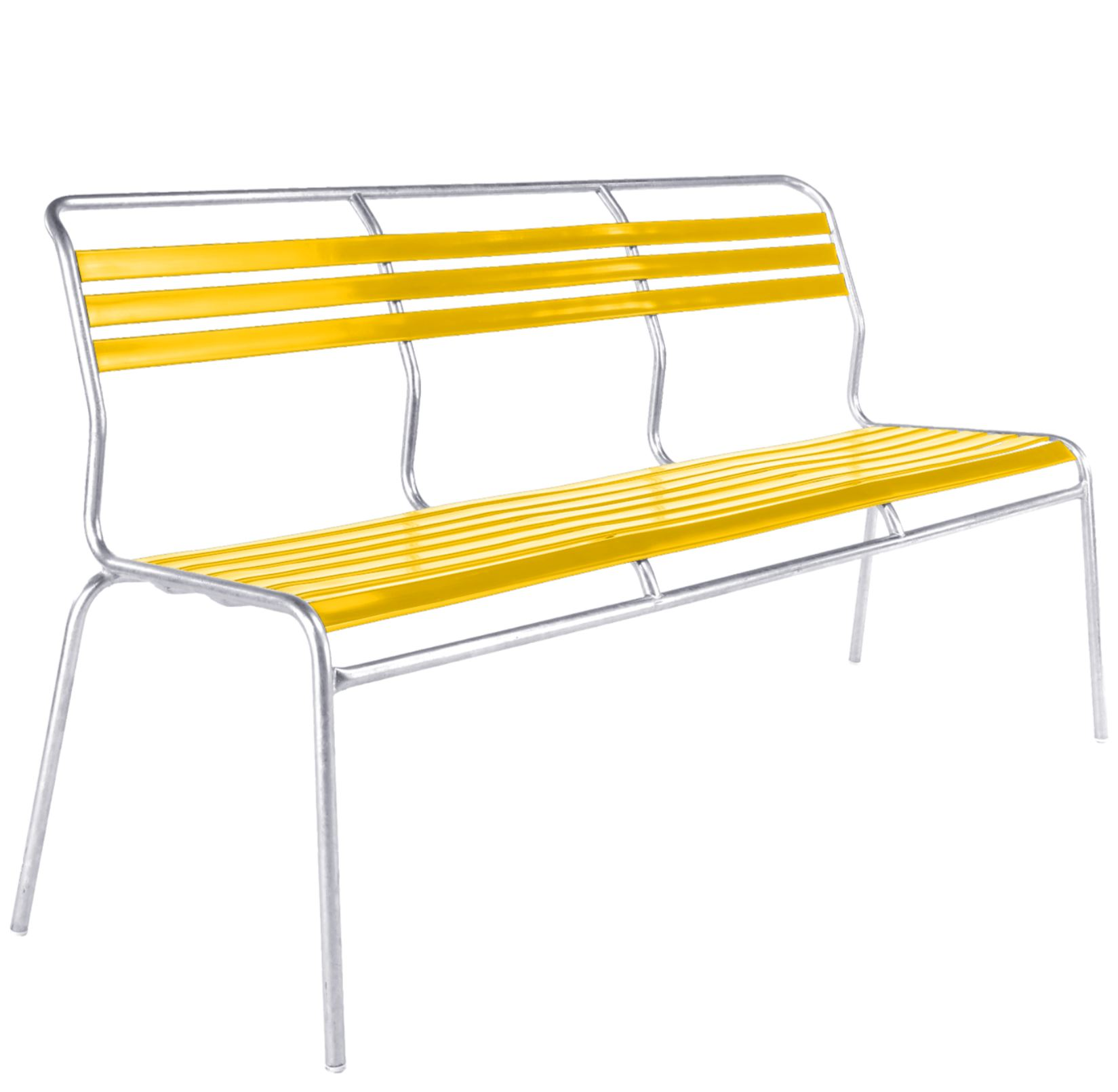 Lättli-Bank Säntis Feuerverzinkt von Schaffner / Farbe: Gelb / Grösse: 150 x 58 cm