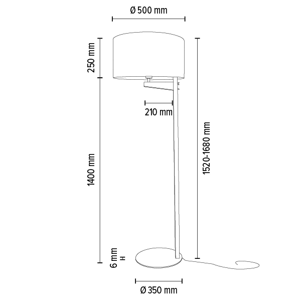 Stehlampe Urfa Ribaglob