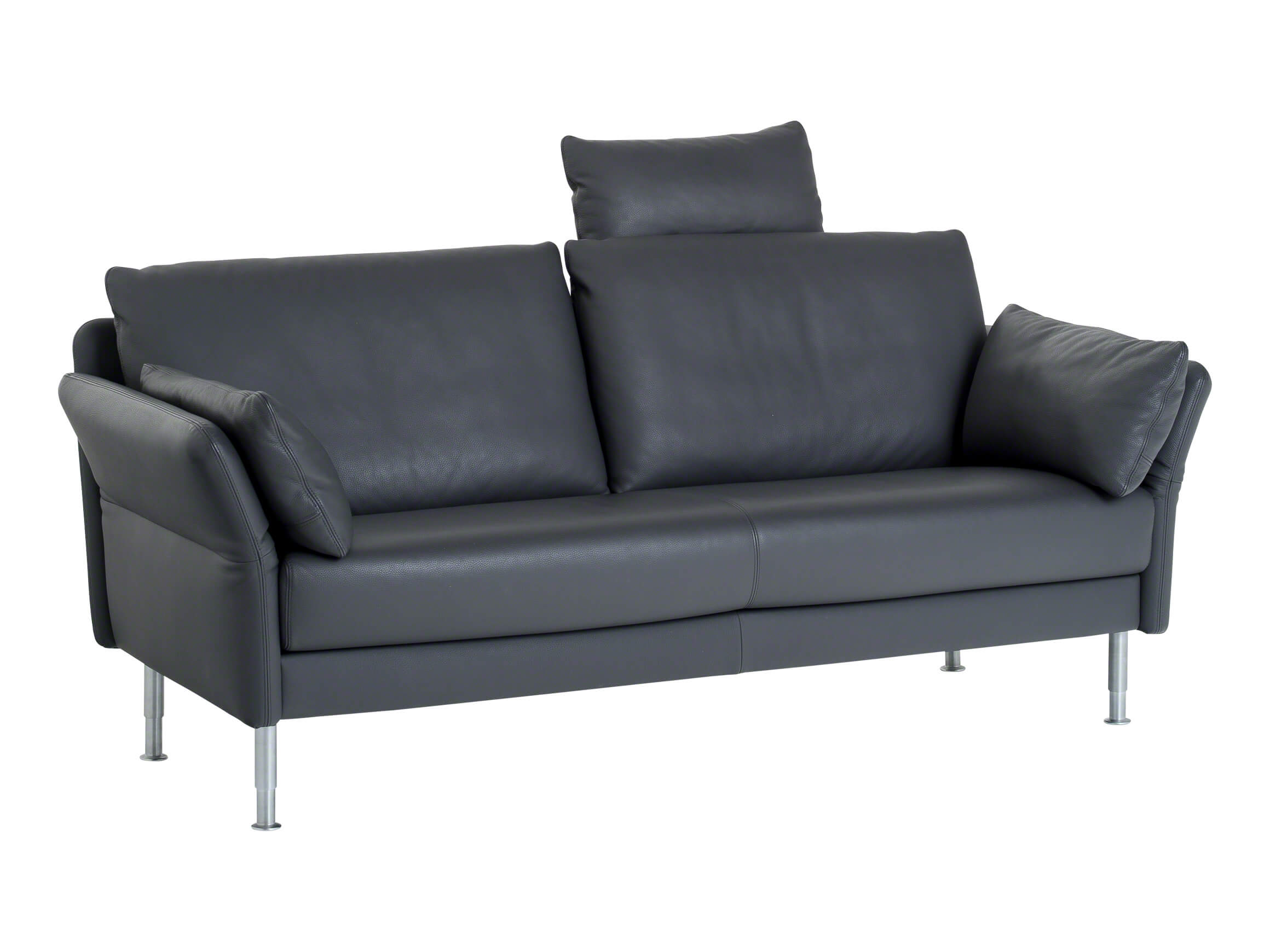 3er Sofa Campus, Leder, Chrom Glanz, B 191 cm T 85 cm H 80-85 cm