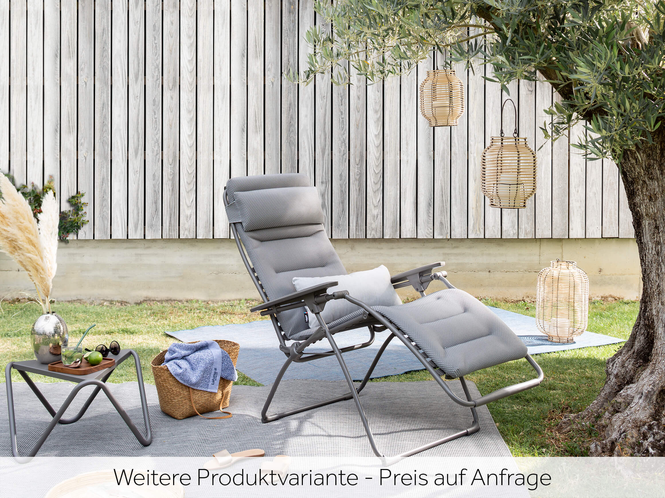 Relaxliege Futura Lafuma/ Farbe: Silver / Masse (BxT) :70x83 cm