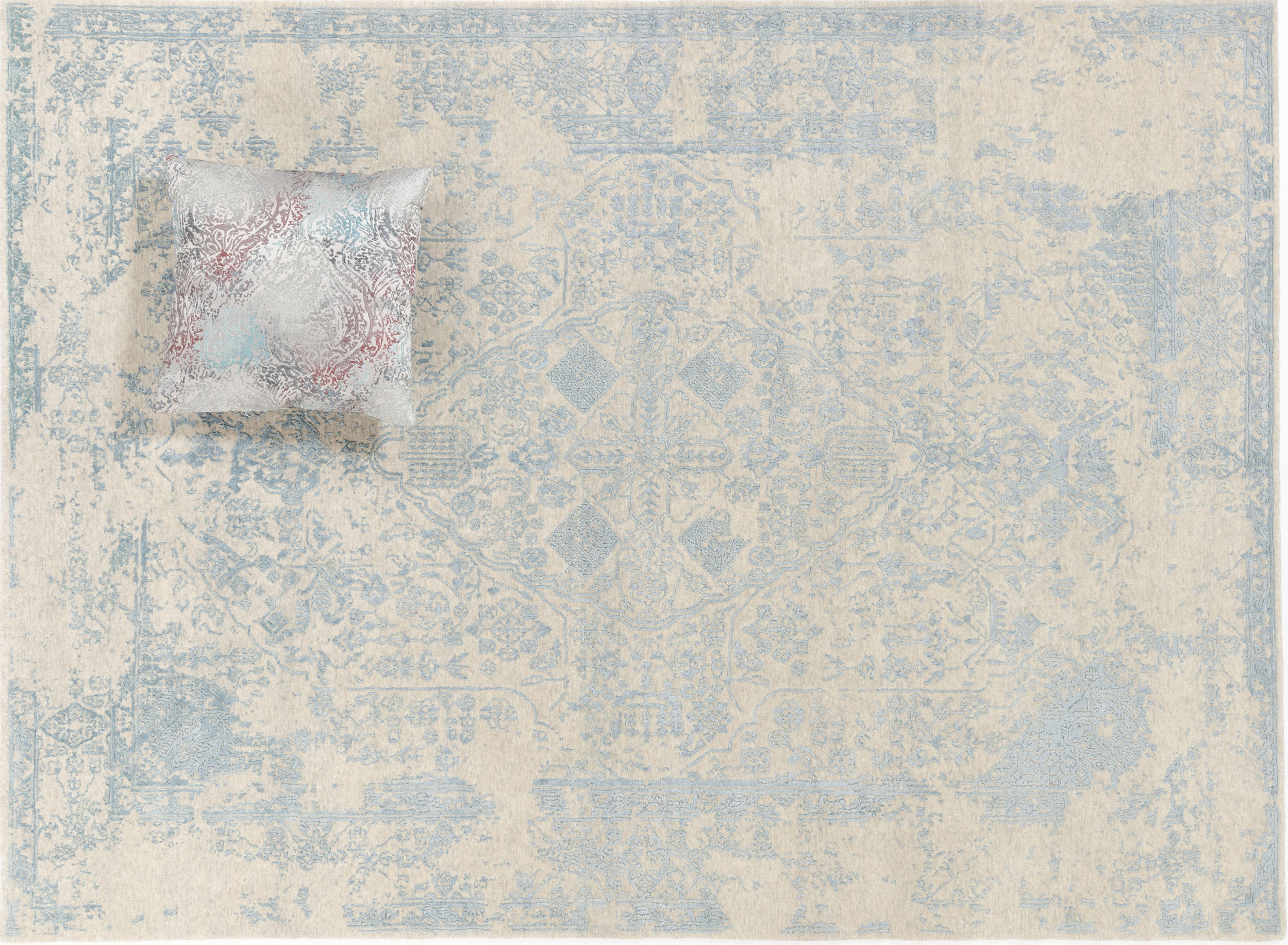 Moderner Teppich Bustan Blau von Negra