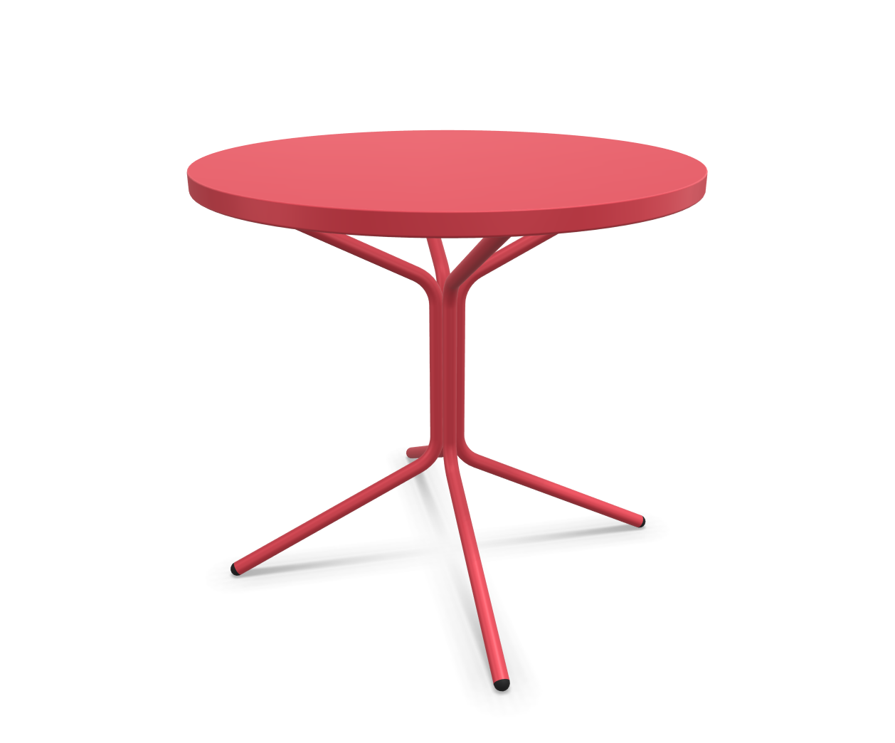 Metall-Bistrotisch Pix Rund von Schaffner / Farbe: Ahornrot / DxH: 80 x 72 cm