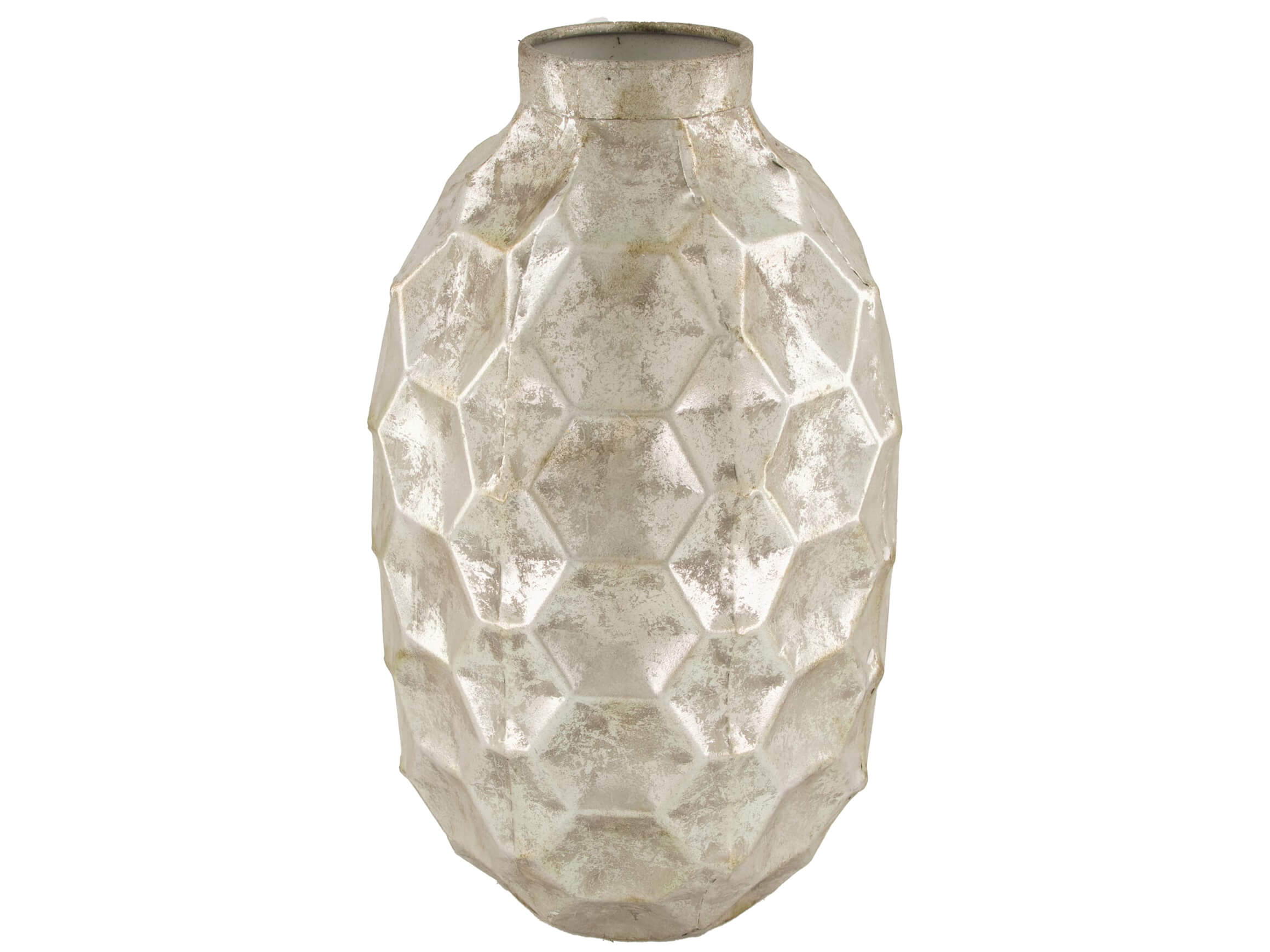 Flasche Metall Silber H: 39 cm Decofinder