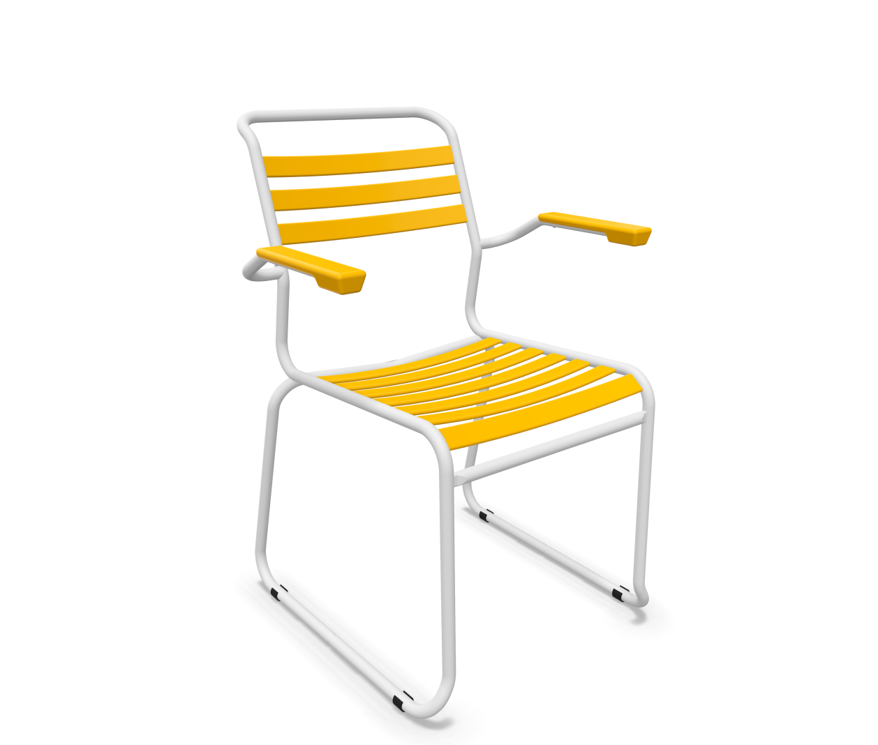 Schaffner Kufen-Lättli-Stuhl Säntis mit Lehne Gelb | Schubiger Möbel