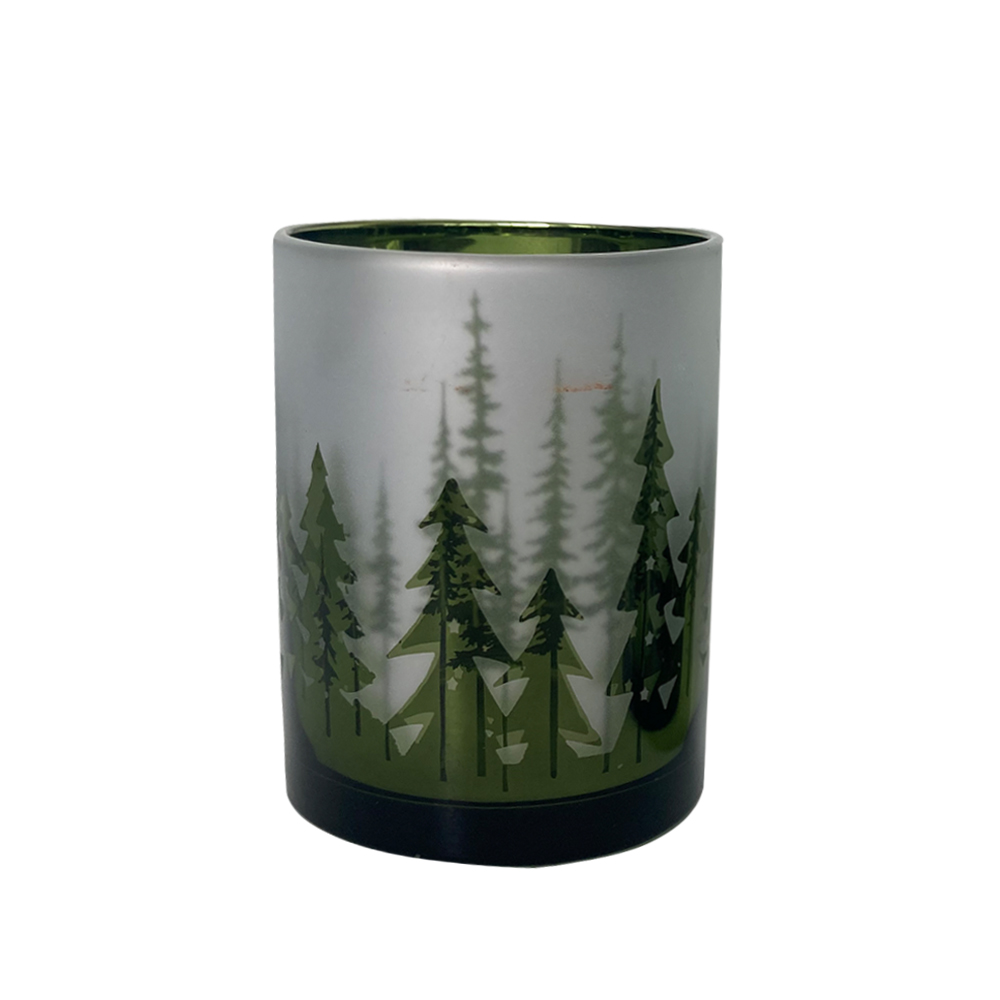 Decofinder Windlicht Waldlandschaft, Grün  | Schubiger Möbel