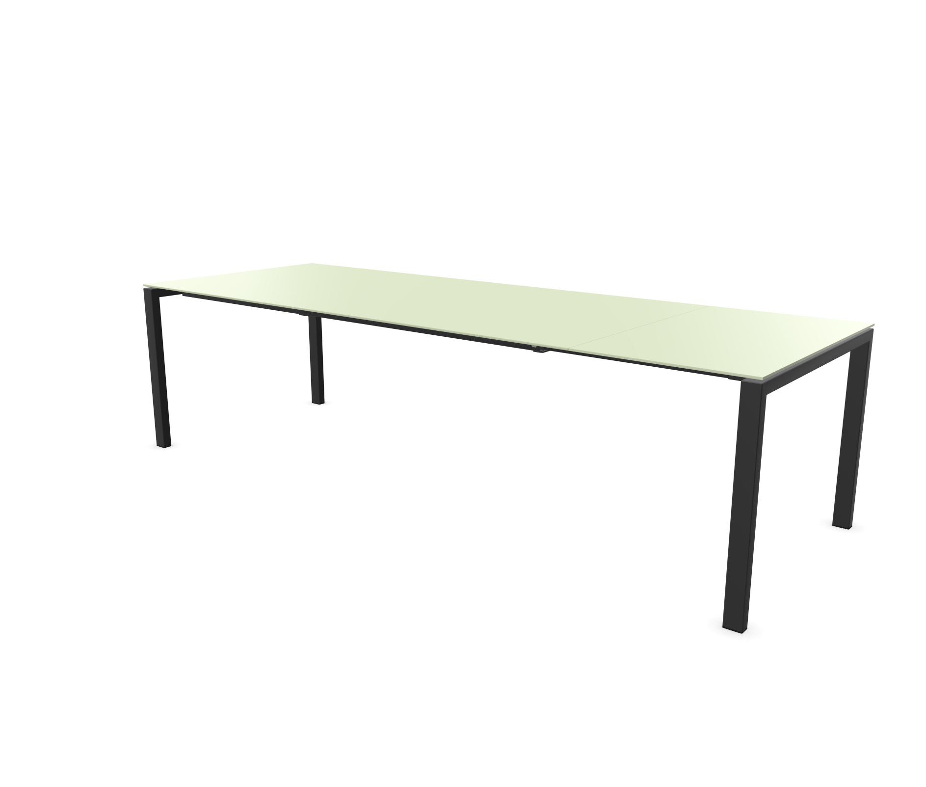 Lucerne pull-out table from Schaffner / Colour: pastel green / Size: 220/280 x 100 cm