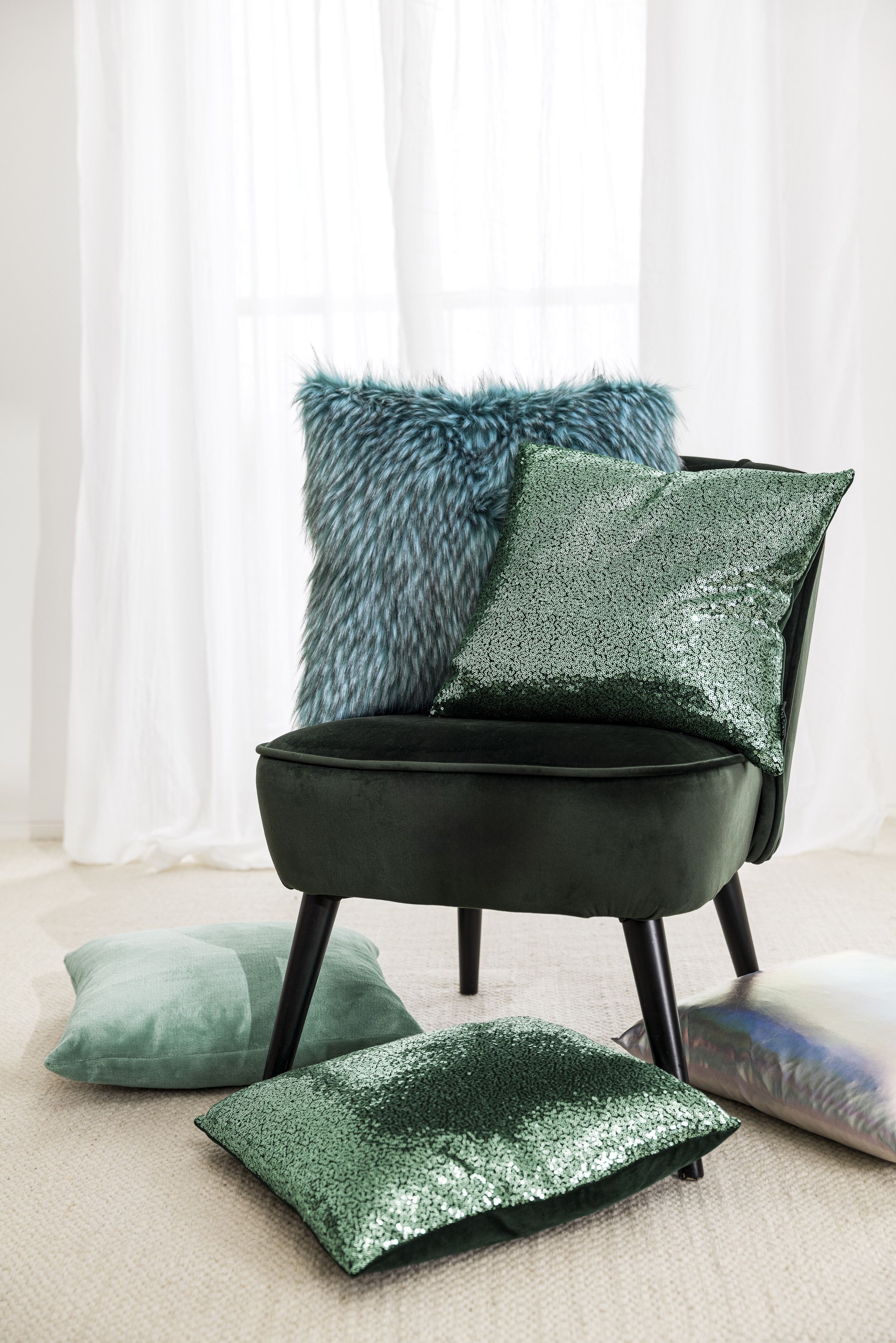 Kissenhülle Glitter, Jade 40x40 cm Magma / Farbe: