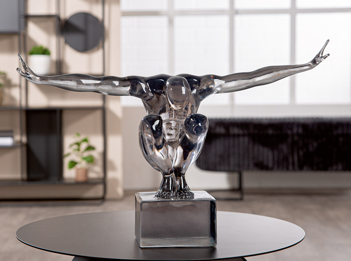 Figur Gris, Acryl, Grau H: 34 cm Gilde