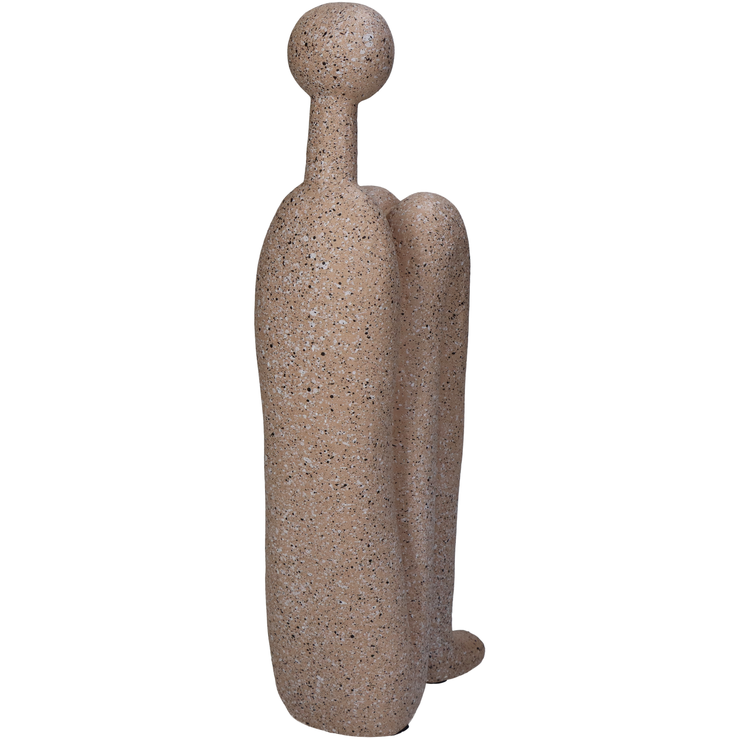 Figurine Humain Assis, Beige H : 27 cm Kersten