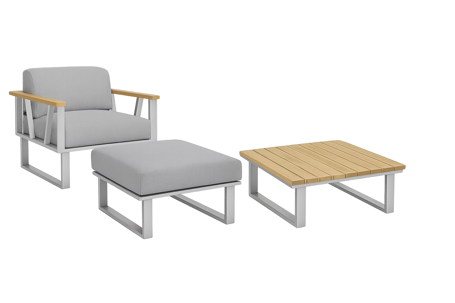 Blaser und Trösch Gartenlounge Set Belvedere Edelstahl Grau | Schubiger Möbel