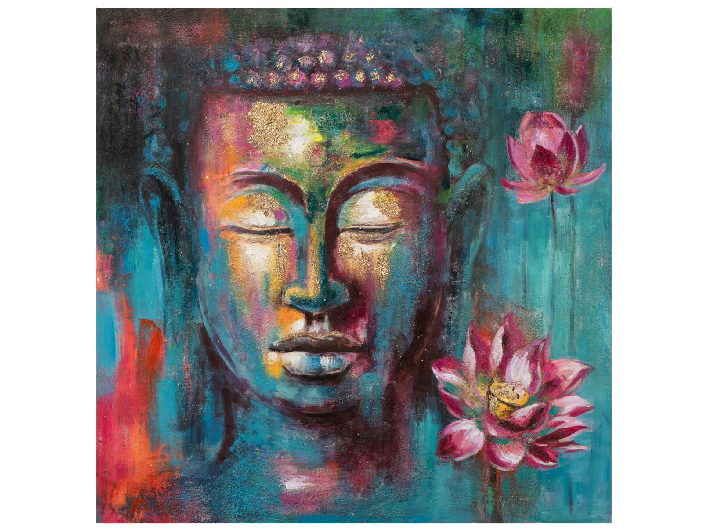 Bild Bunter Buddha mit Dahlie image LAND