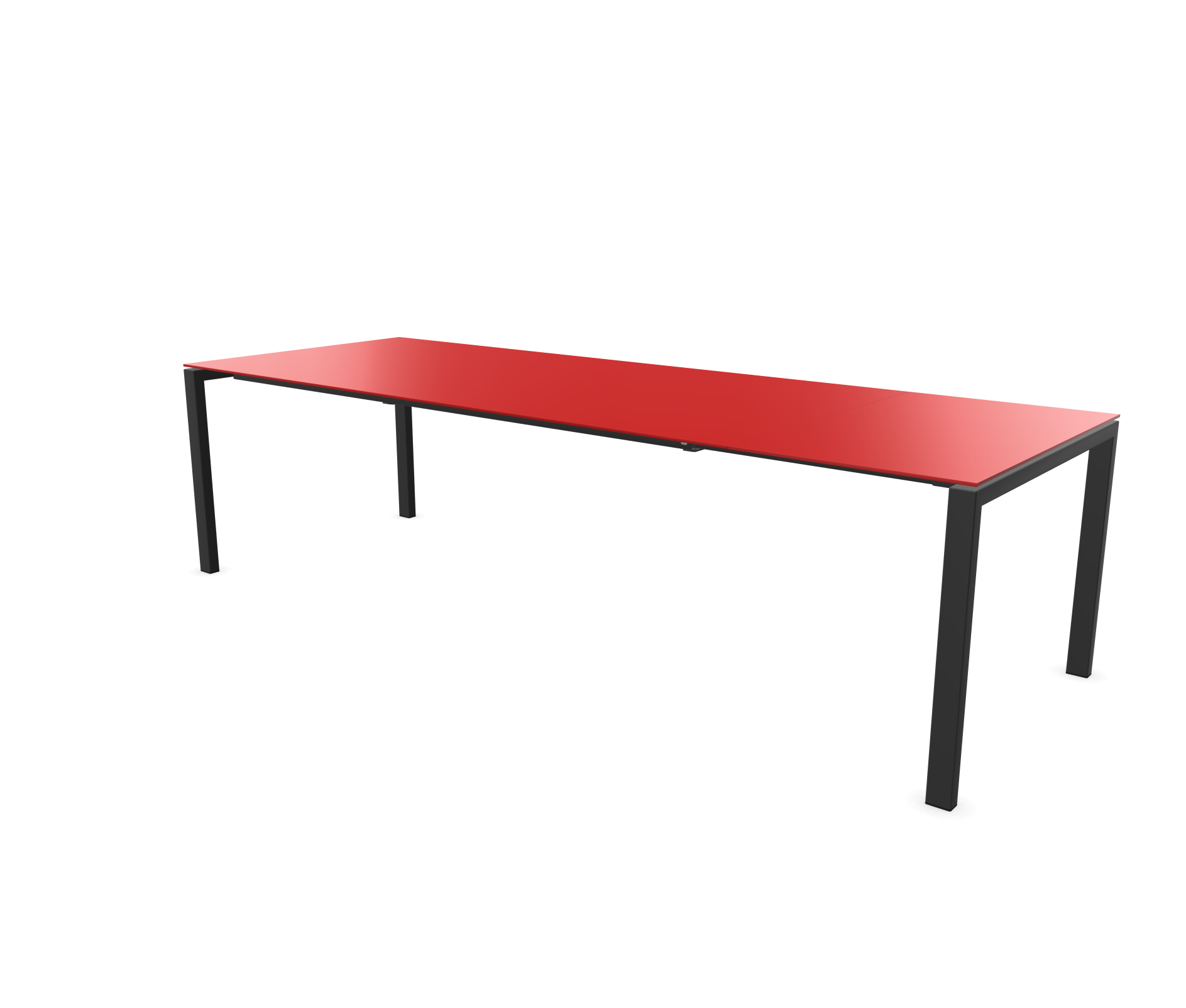 Lucerne pull-out table from Schaffner / Colour: red / Size: 220/280 x 100 cm