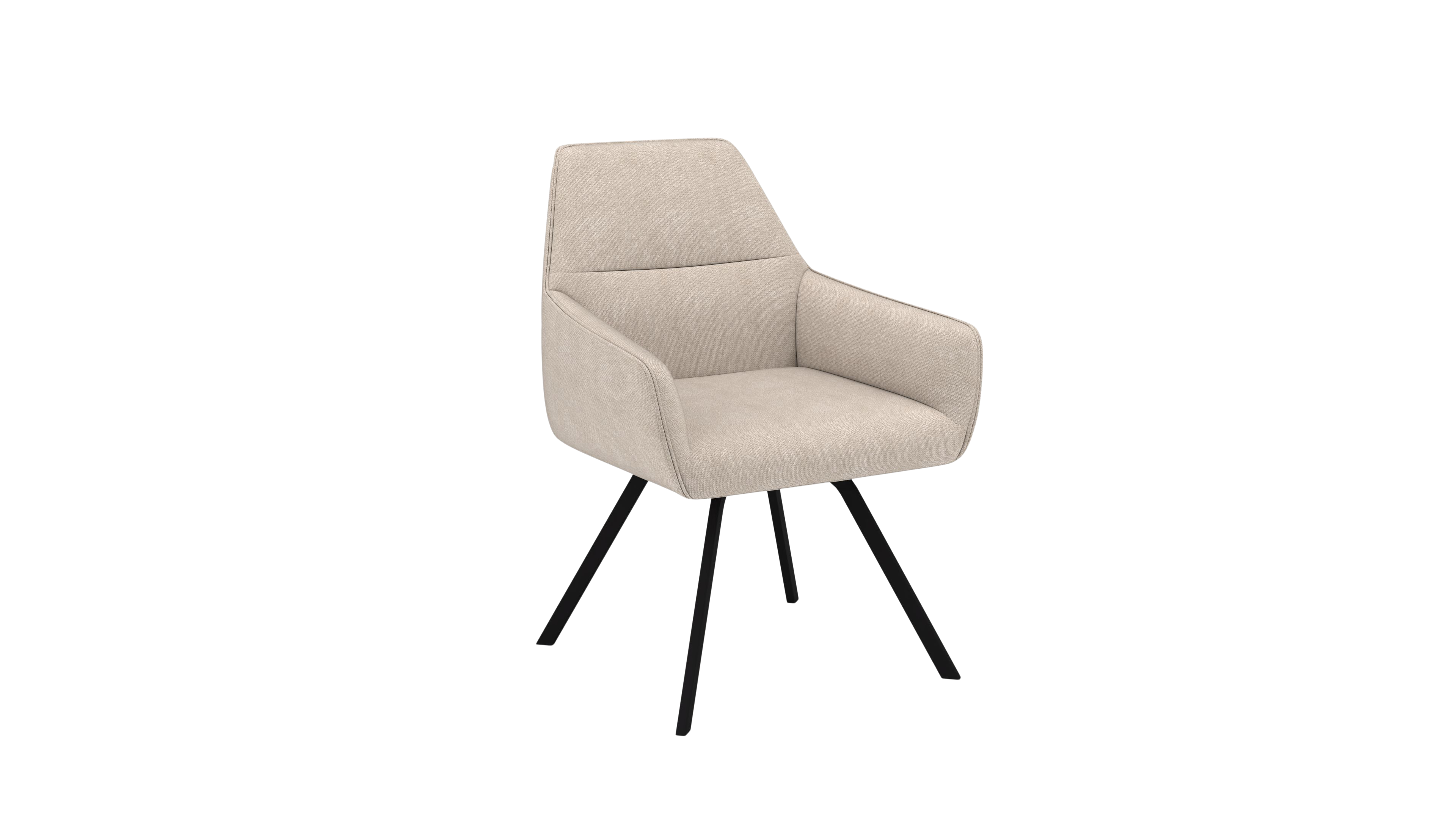 Stuhl Bellatrix - von UrbanDesign | Drehfunktion, Fuss schwarz, Stoff Cream