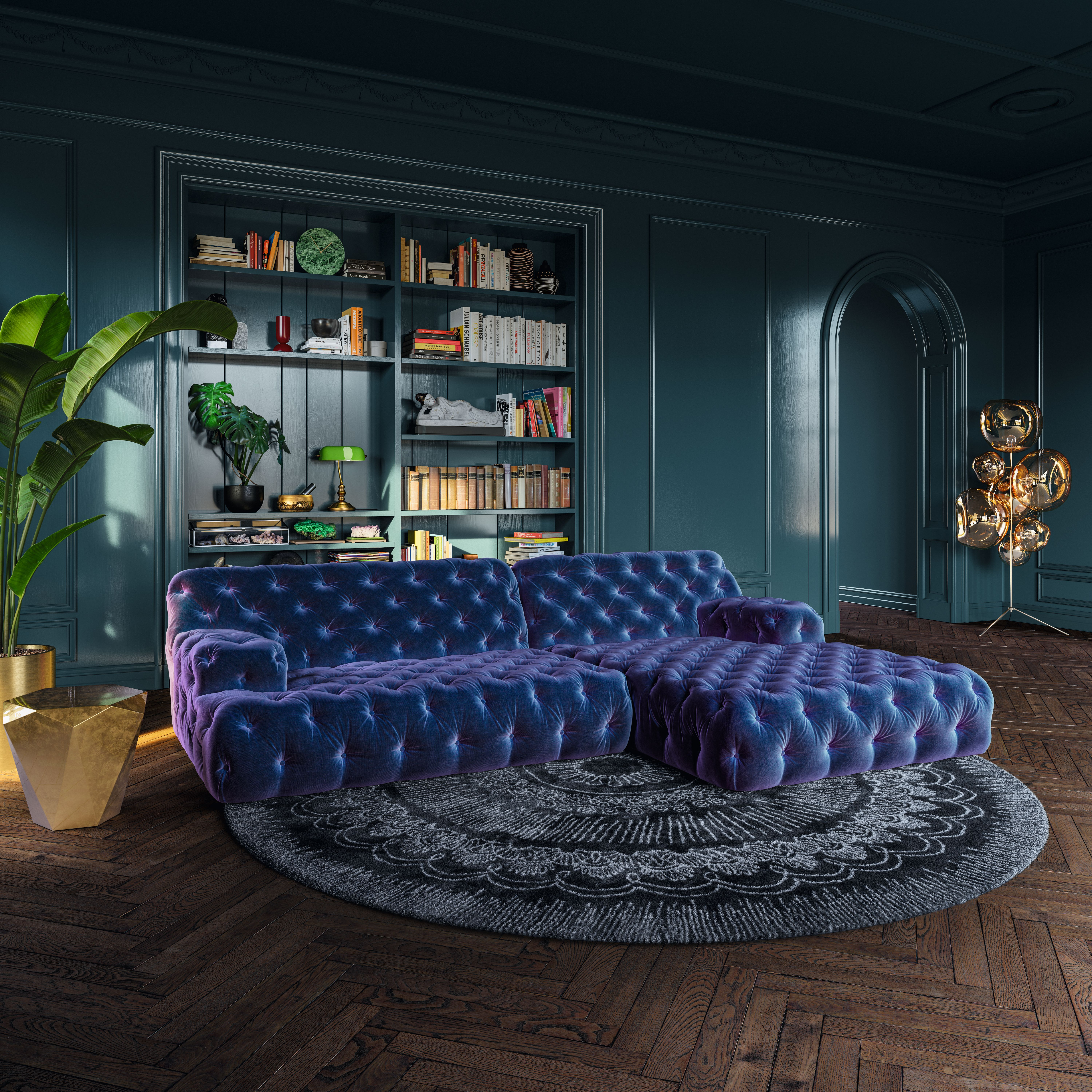 Sessel Cocoa Island, Velourstoff Muster, Drehbar, b 71