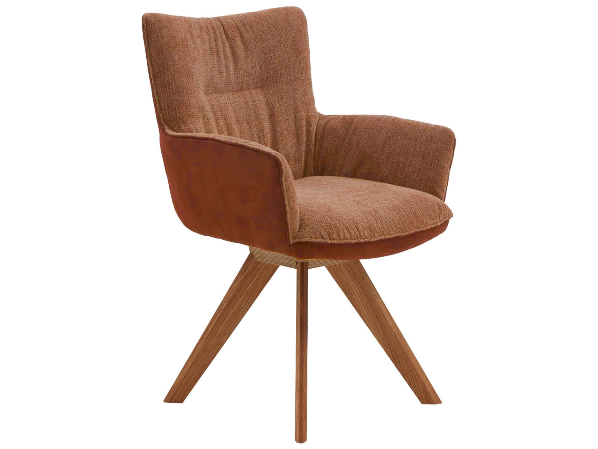 Drehstuhl Pancho Eiche Massiv Niehoff / Farbe: Cognac / Bezugsmaterial: Microfaser Stoff