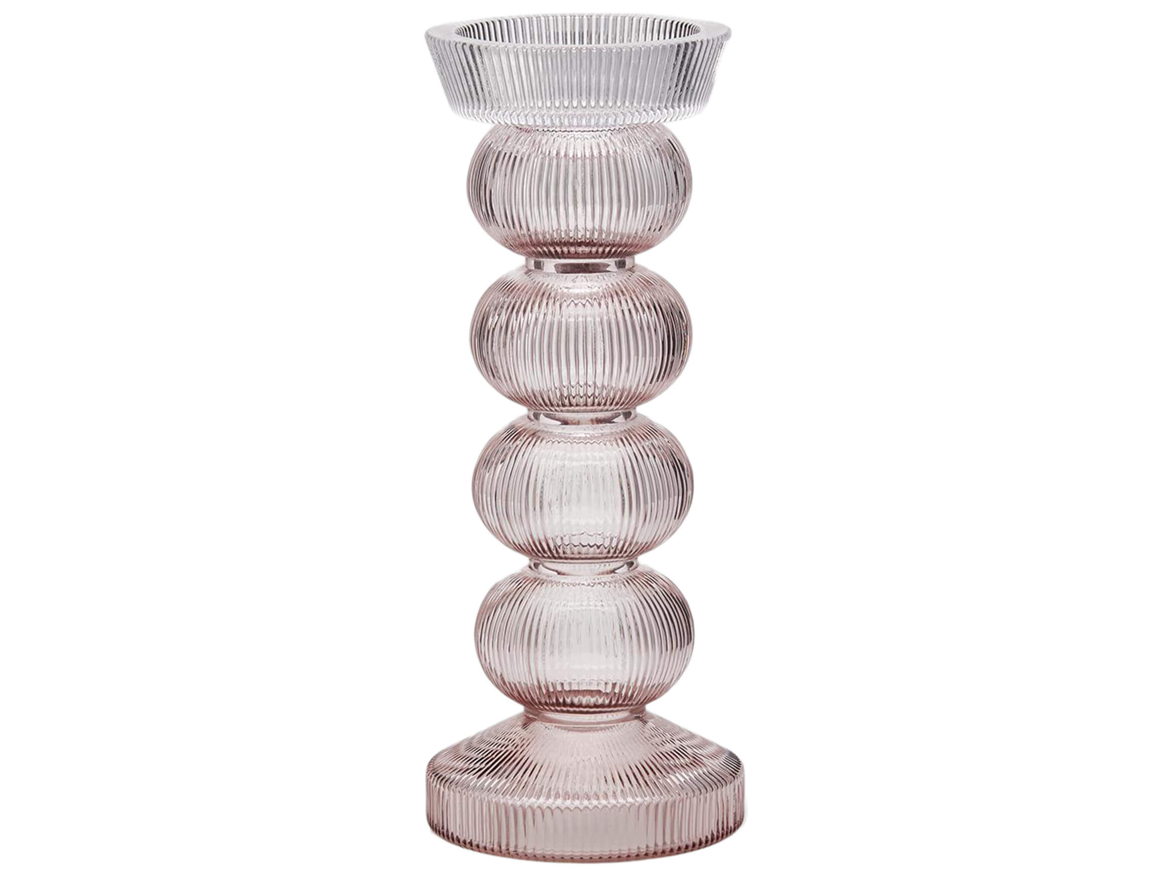 Edg Kerzenständer Glas Mauve H: 36 cm  | Schubiger Möbel