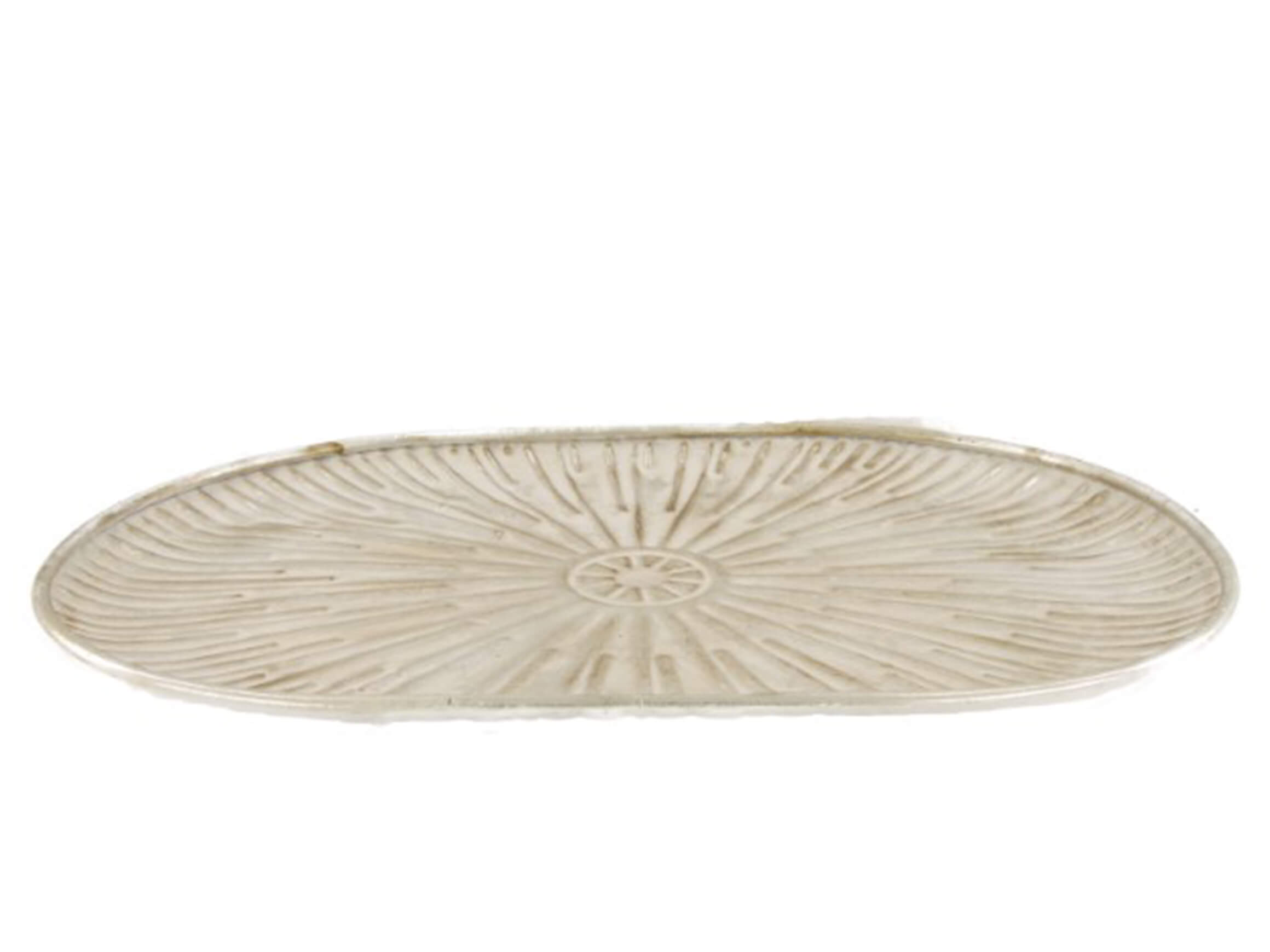 Tablett Metall, Silber Gewischt H: 5 cm Dijk