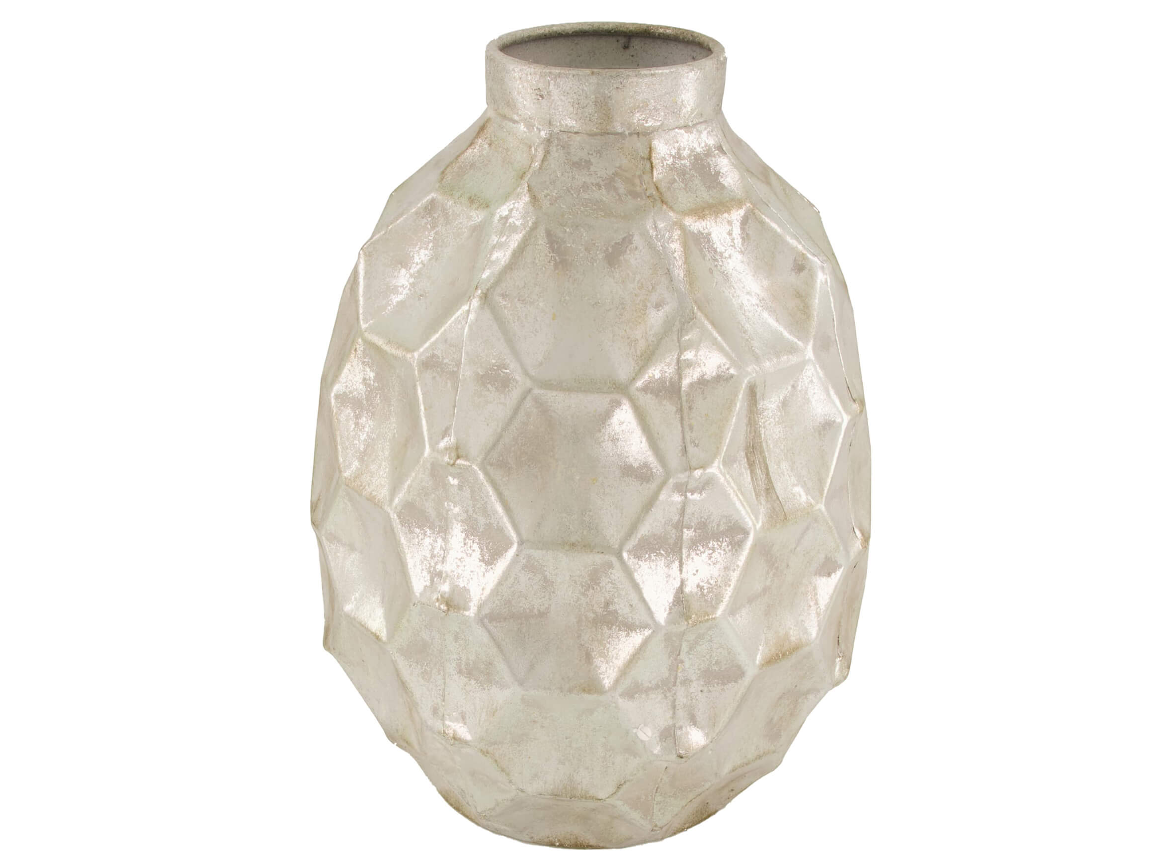 Flasche Metall Silber H: 31 cm Decofinder