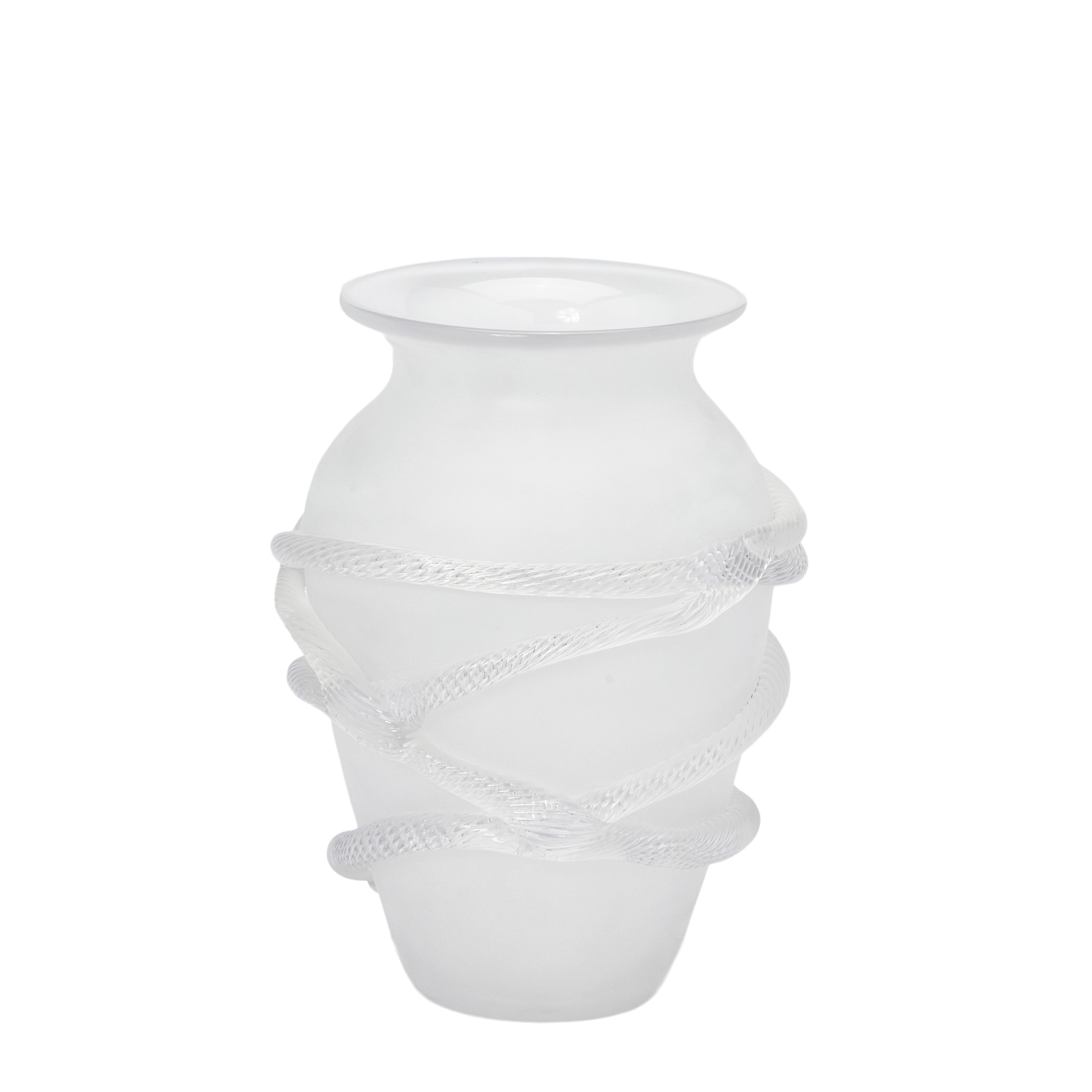 Vase Anphore mit Schlange Glas H: 28 cm Edg