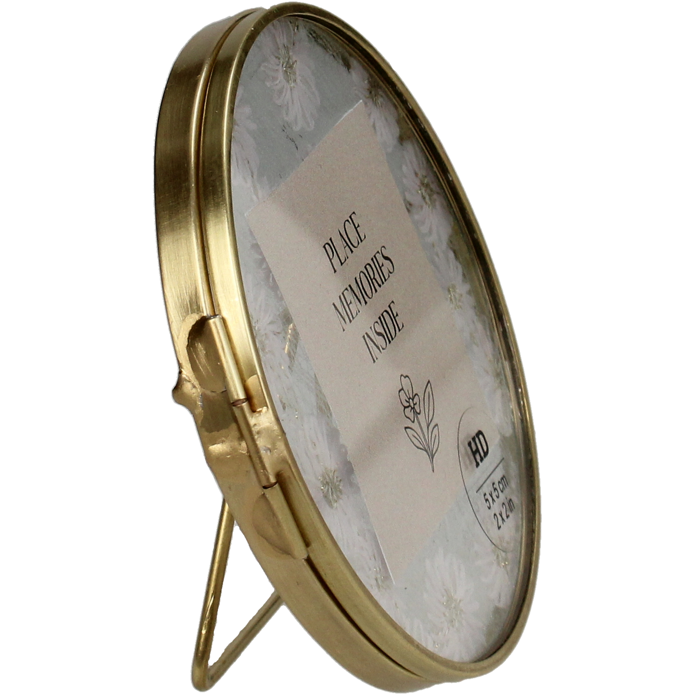 Cadre photo-Métal avec décor floral B : 5 cm-